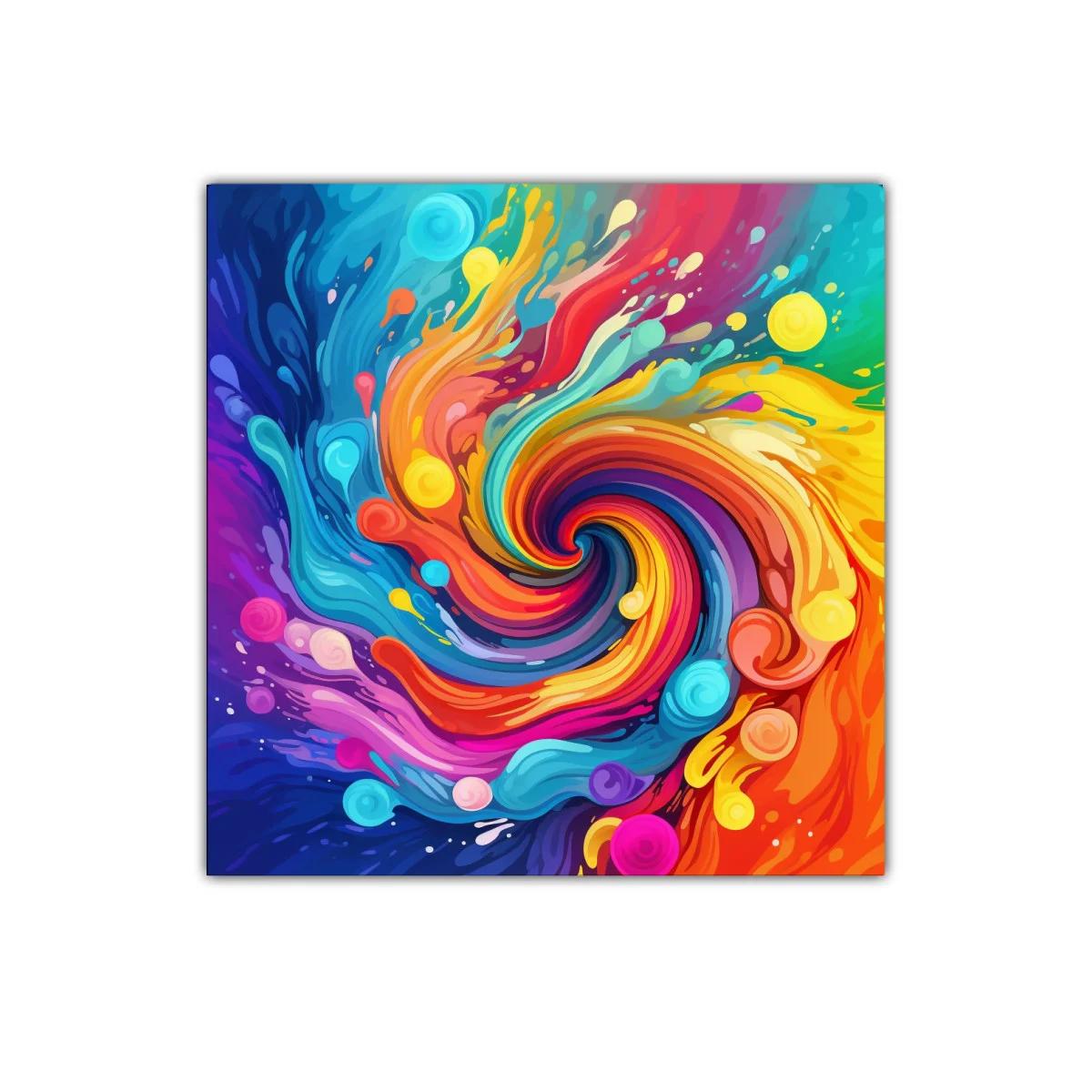 Cuadro abstracto espiral de colores vibrantes y dinámicos — imagen principal