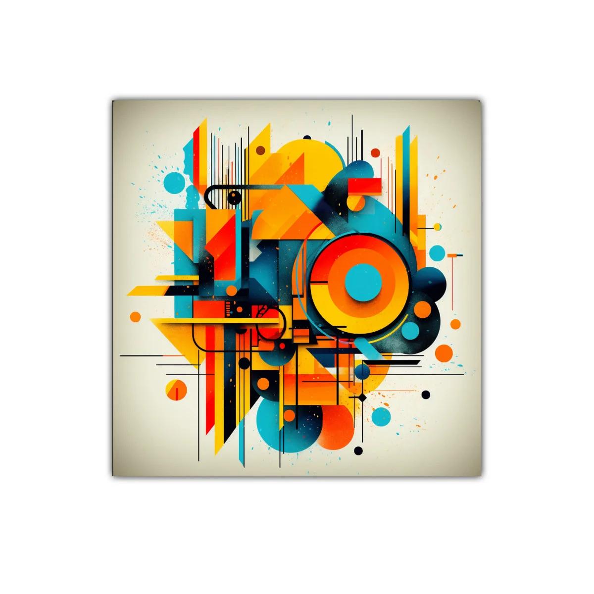 Composición abstracta vibrante con formas geométricas y color — imagen principal