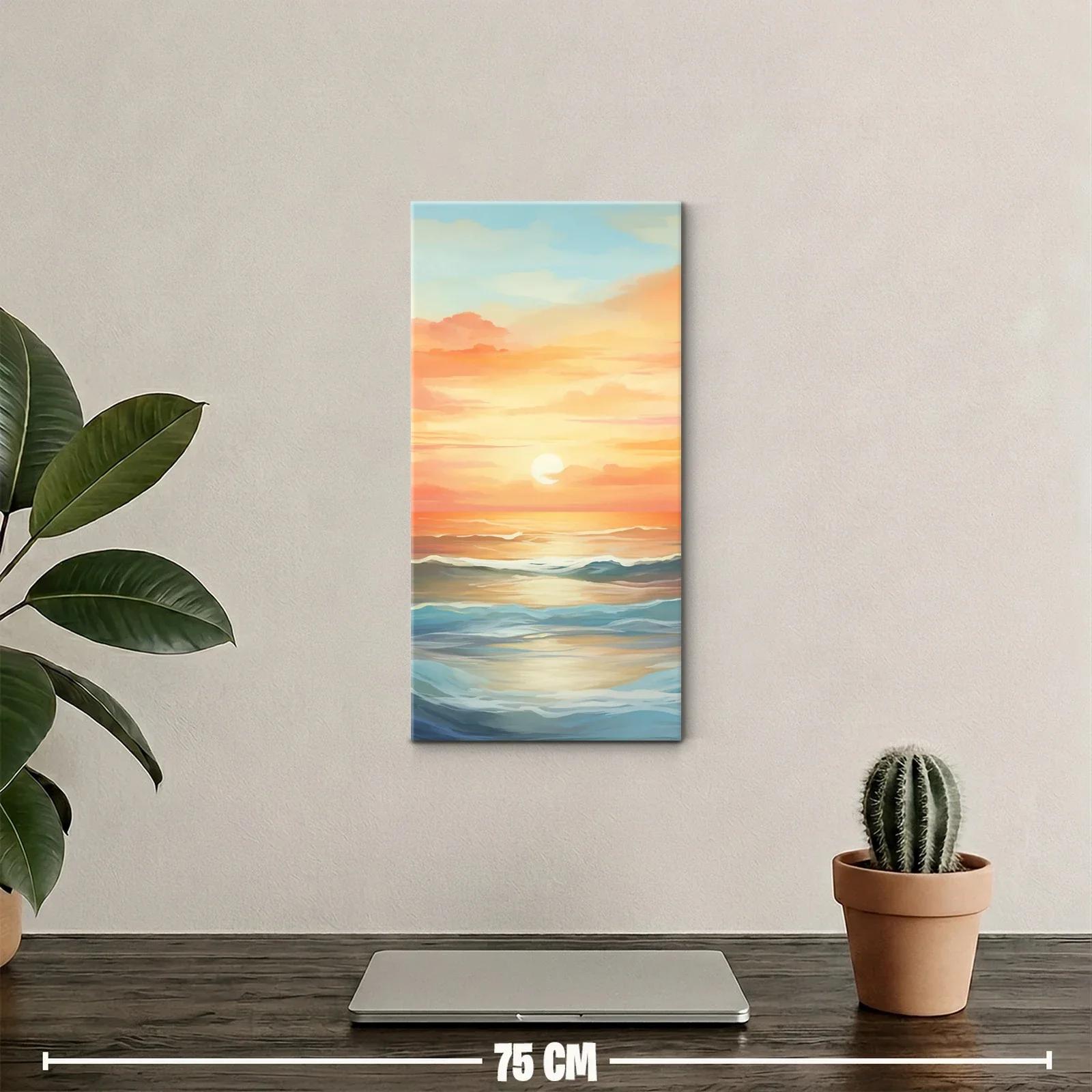 Cuadro atardecer sobre el mar con reflejo brillante — miniatura 2