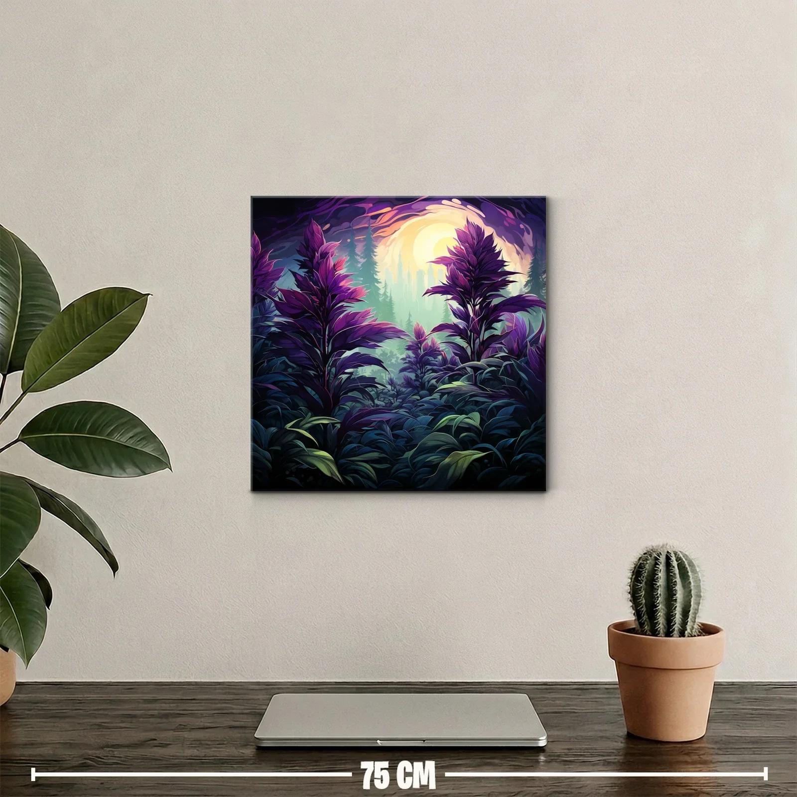Paisaje onírico de hojas violetas y luz resplandeciente — miniatura 2