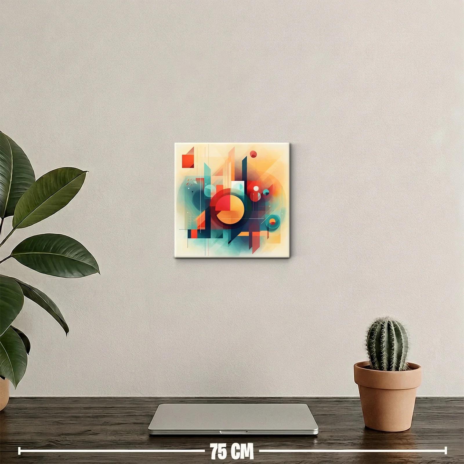 Composición geométrica con tonos cálidos y fríos para decorar — miniatura 2