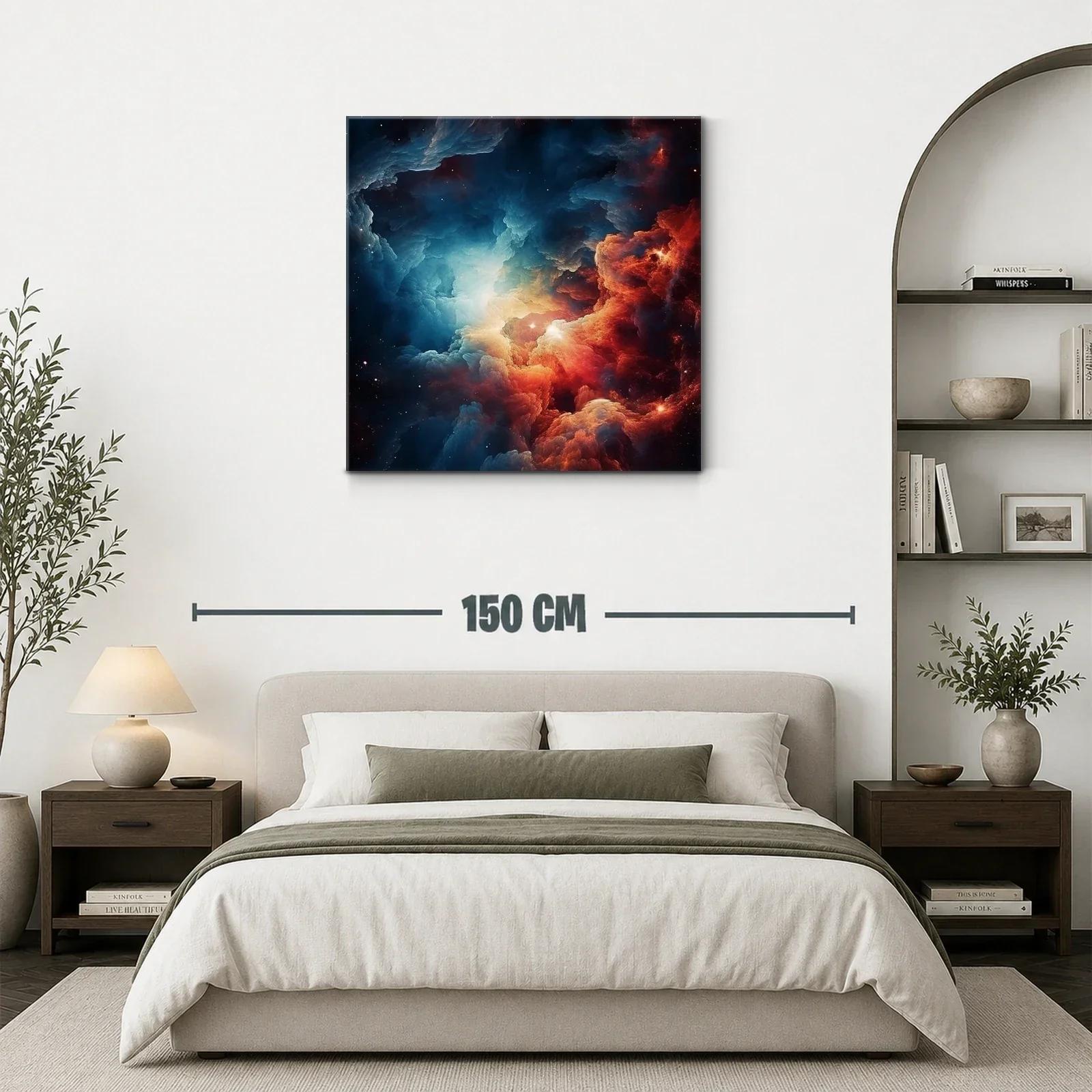 Cuadro abstracto con explosión cósmica en tonos intensos — miniatura 3
