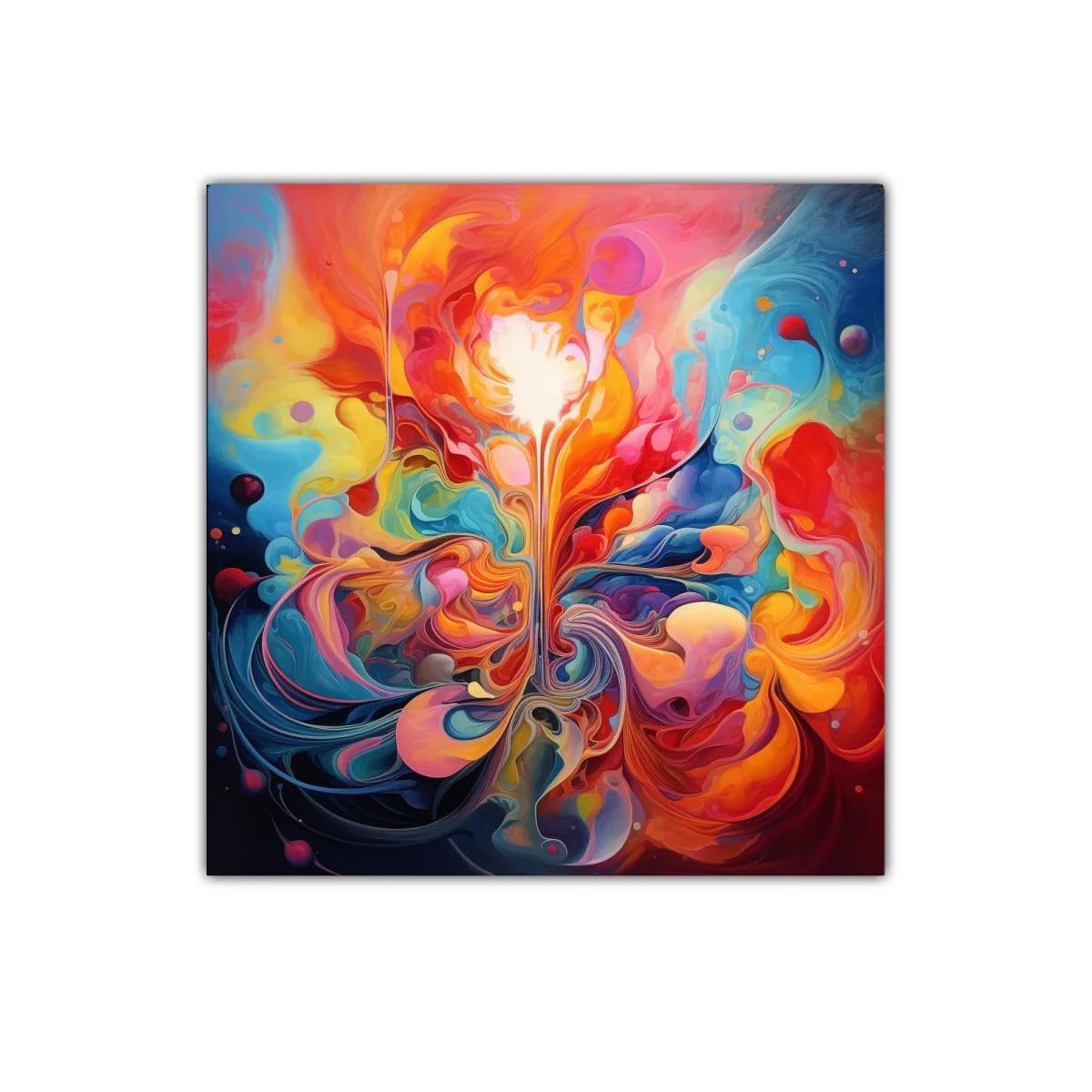 Cuadro abstracto con explosión vibrante de colores — imagen principal