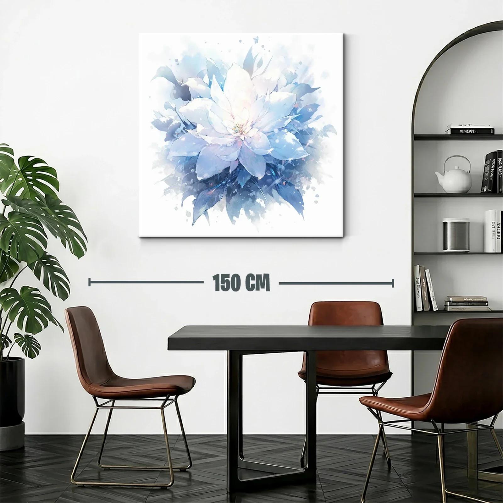 Flor blanca luminosa con tonos azules y ambiente etéreo — miniatura 2