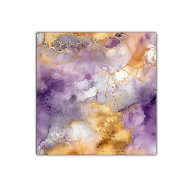 Cuadro abstracto en tonos malva y oro para decoración elegante