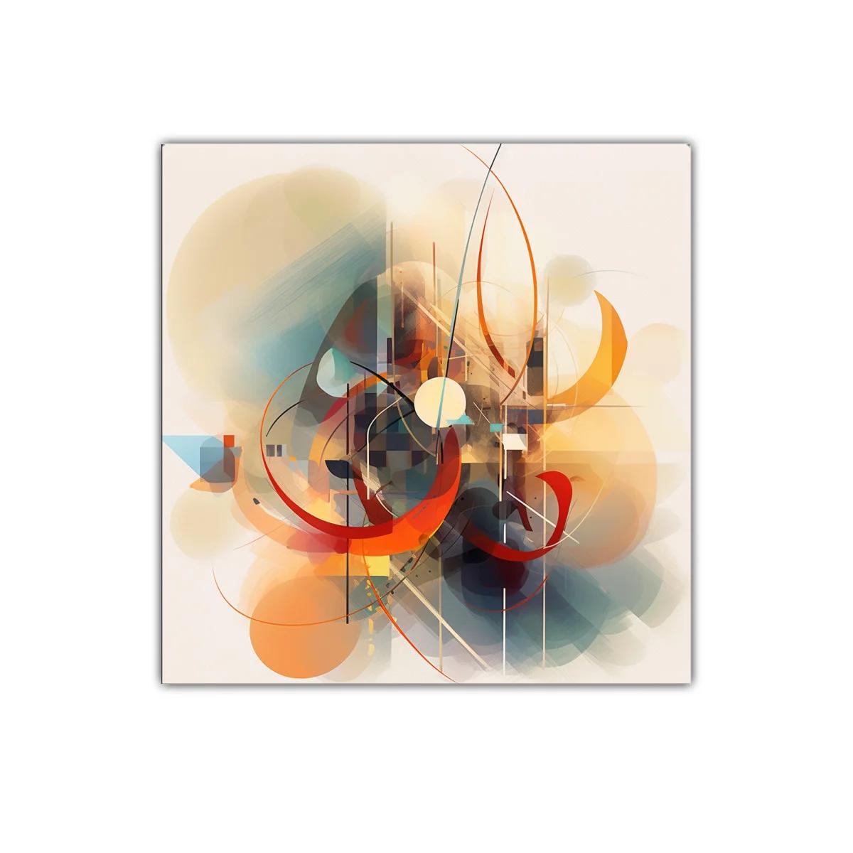 Composición abstracta con tonos cálidos y formas dinámicas