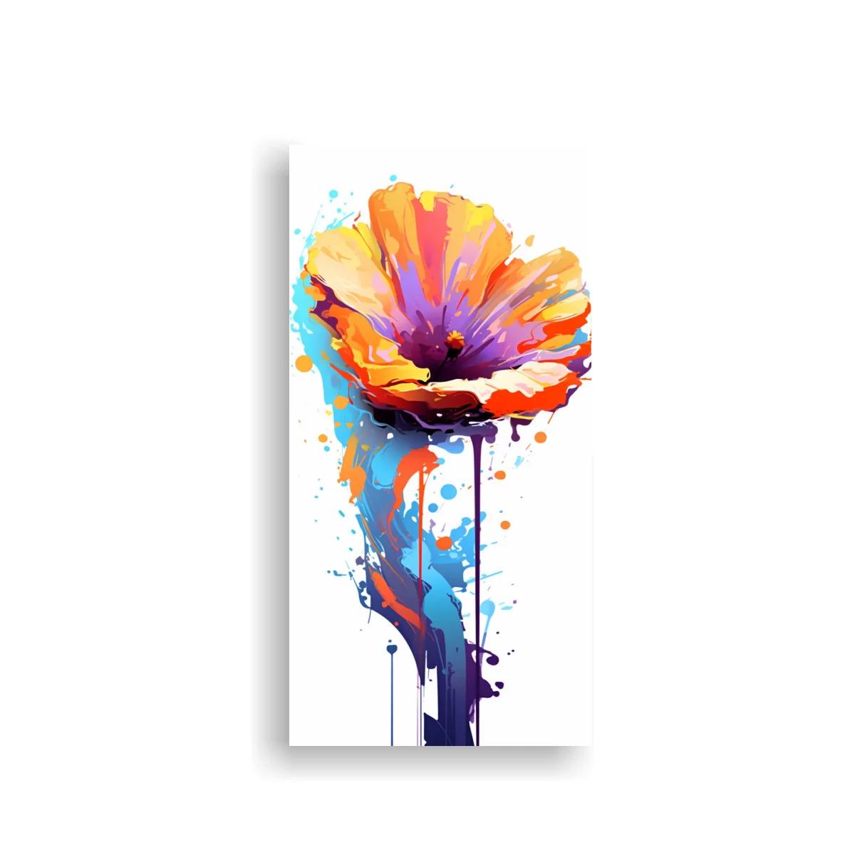 Cuadro amapola con goteos de pintura — imagen principal