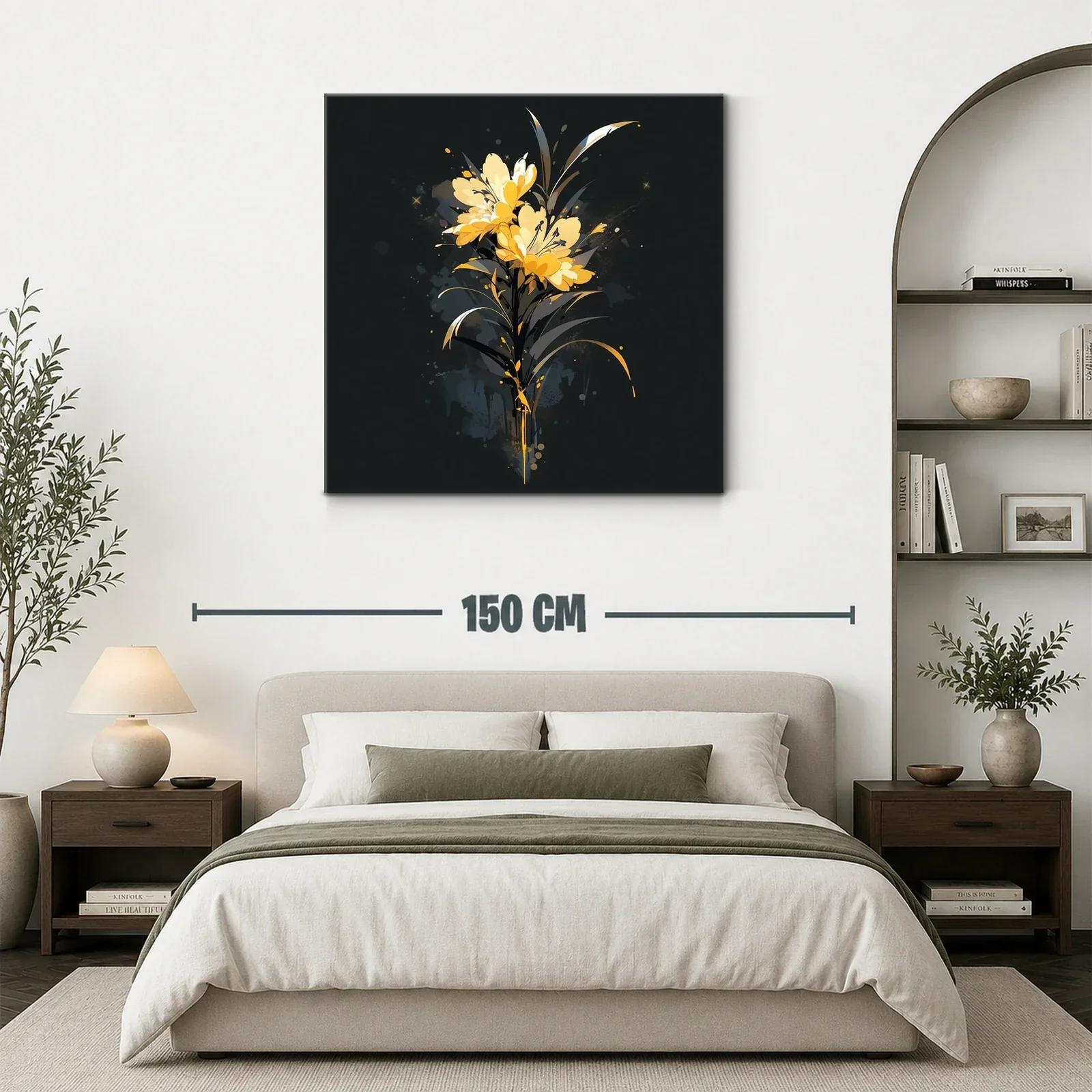 Elegante ramo de flores amarillas sobre fondo oscuro — miniatura 3