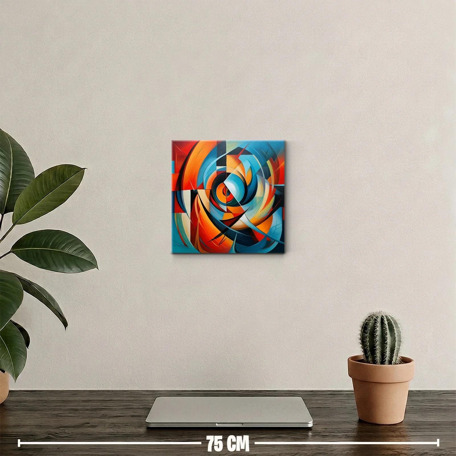 Diseño abstracto vibrante en tonos cálidos y azules — miniatura 2