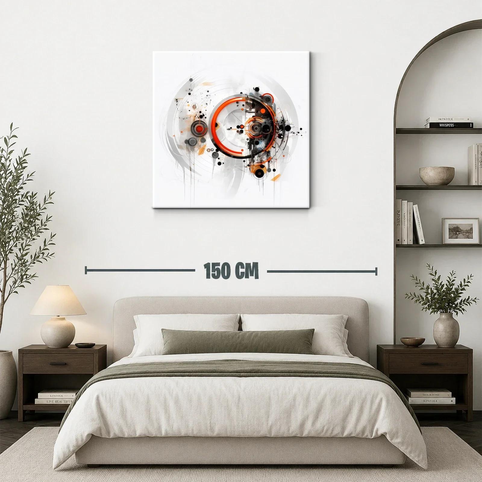 Composición abstracta con círculos en tonos naranja y negro — miniatura 3
