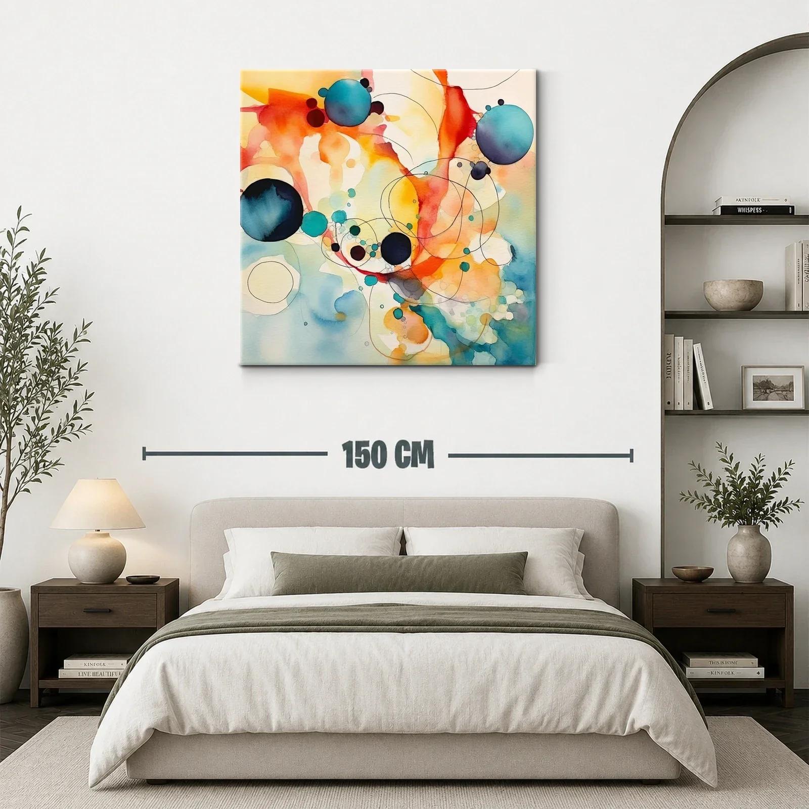 Arte abstracto con círculos vibrantes y trazos delicados — miniatura 3