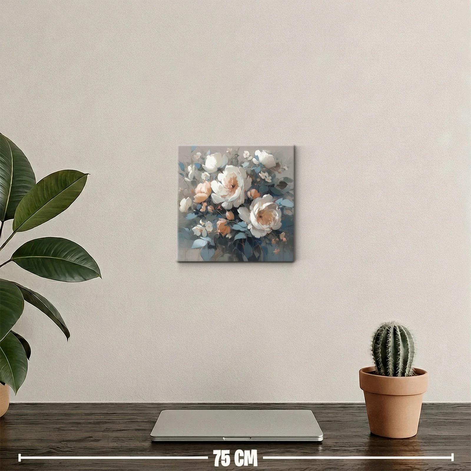 Cuadro decorativo con ramo de flores en tonos suaves — miniatura 2
