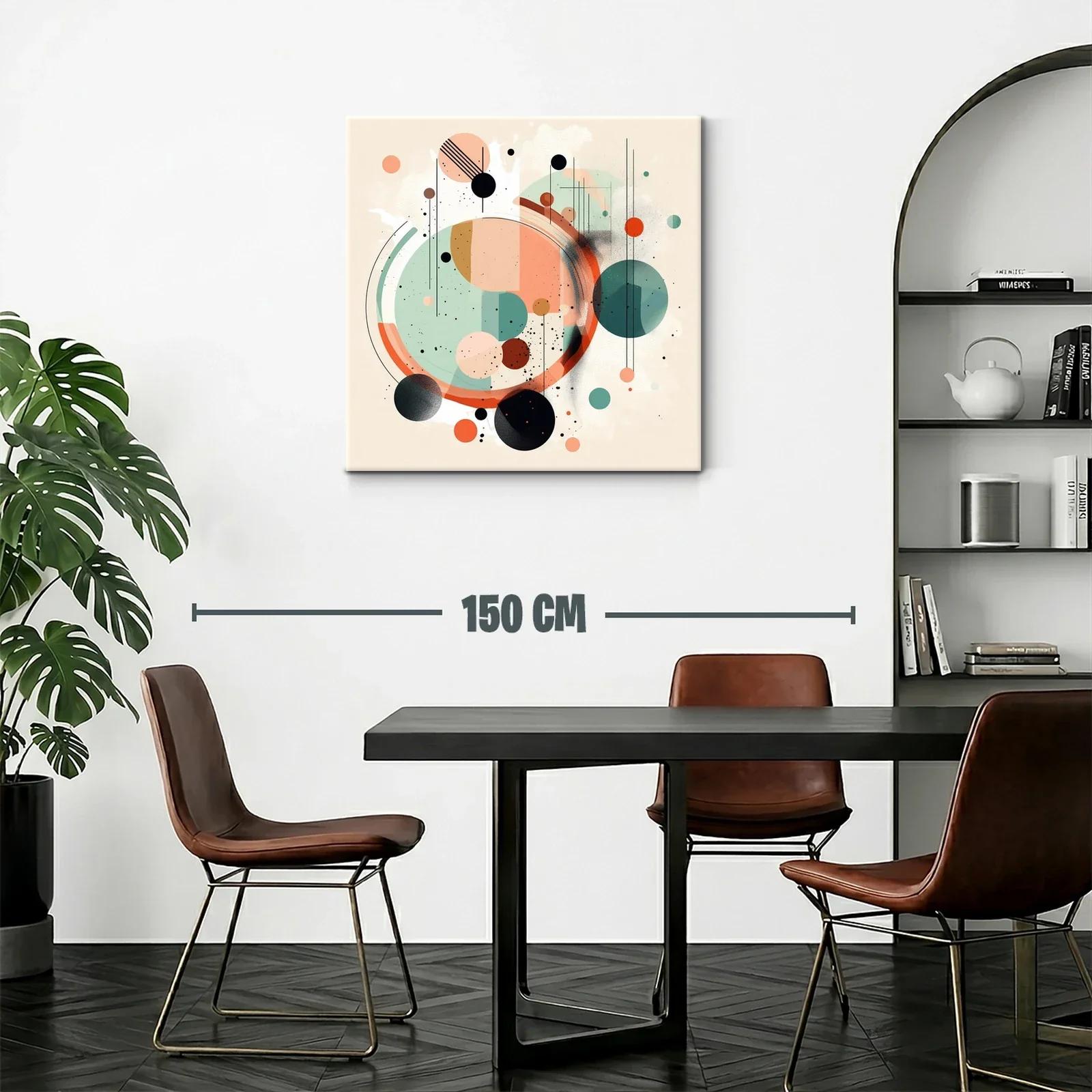 Composición abstracta con círculos y líneas en tonos suaves — miniatura 2