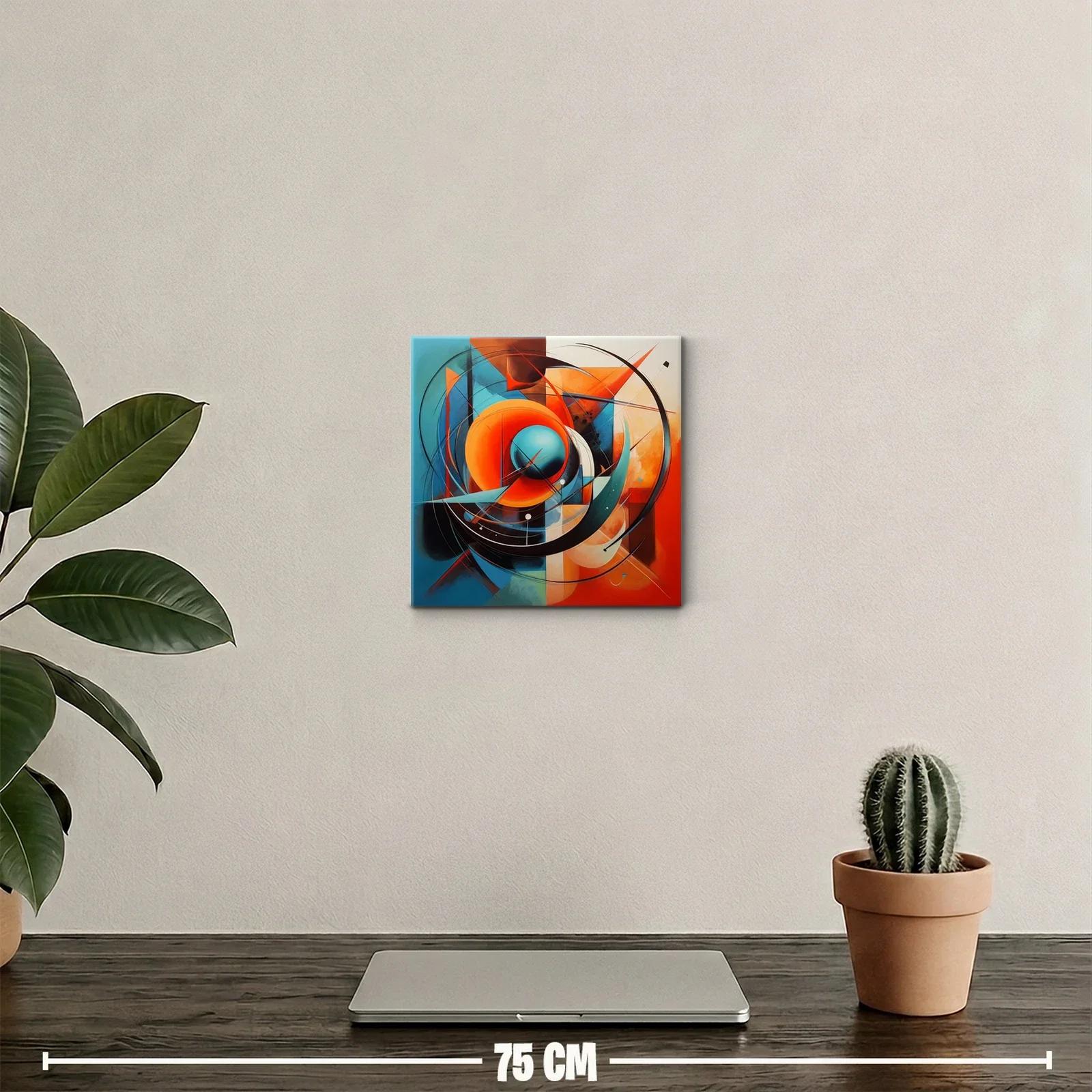 Composición abstracta con círculos y tonos cálidos y fríos — miniatura 2