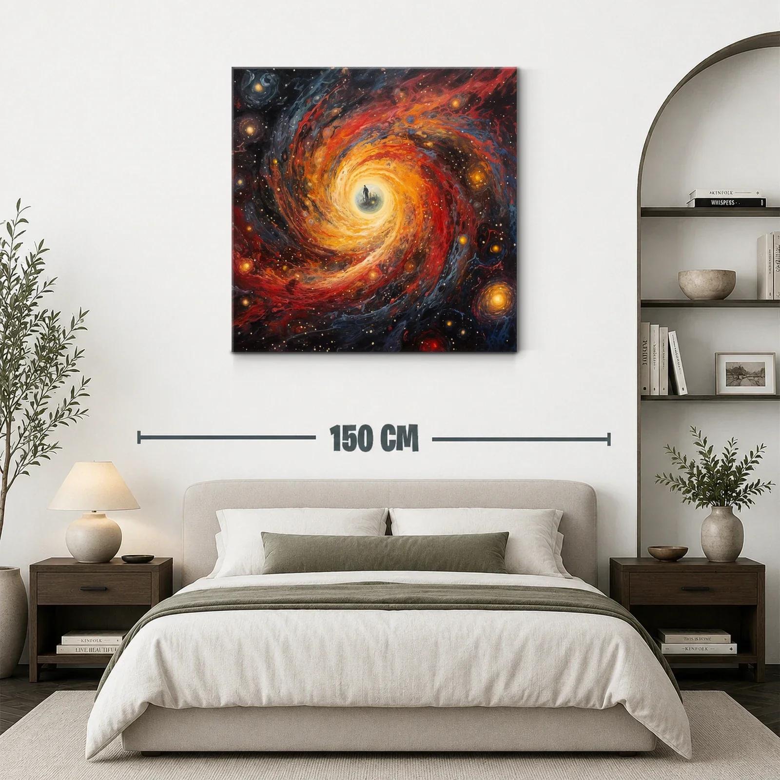 Espiral cósmica con silueta en el centro brillante — miniatura 3