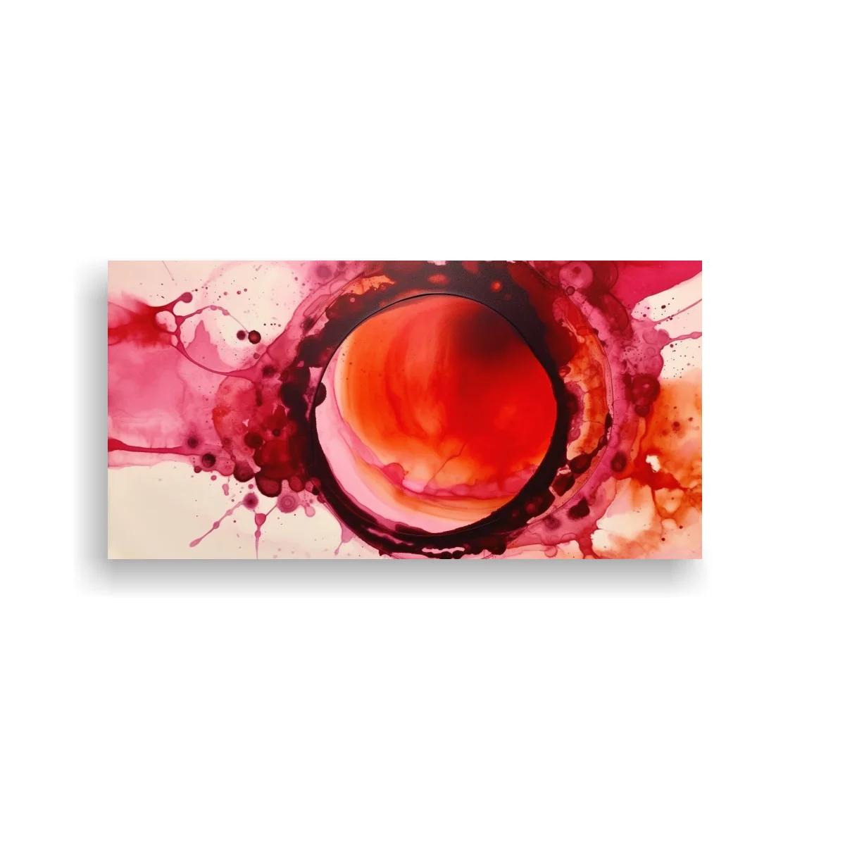 Cuadro círculo rojo abstracto con salpicaduras — imagen principal