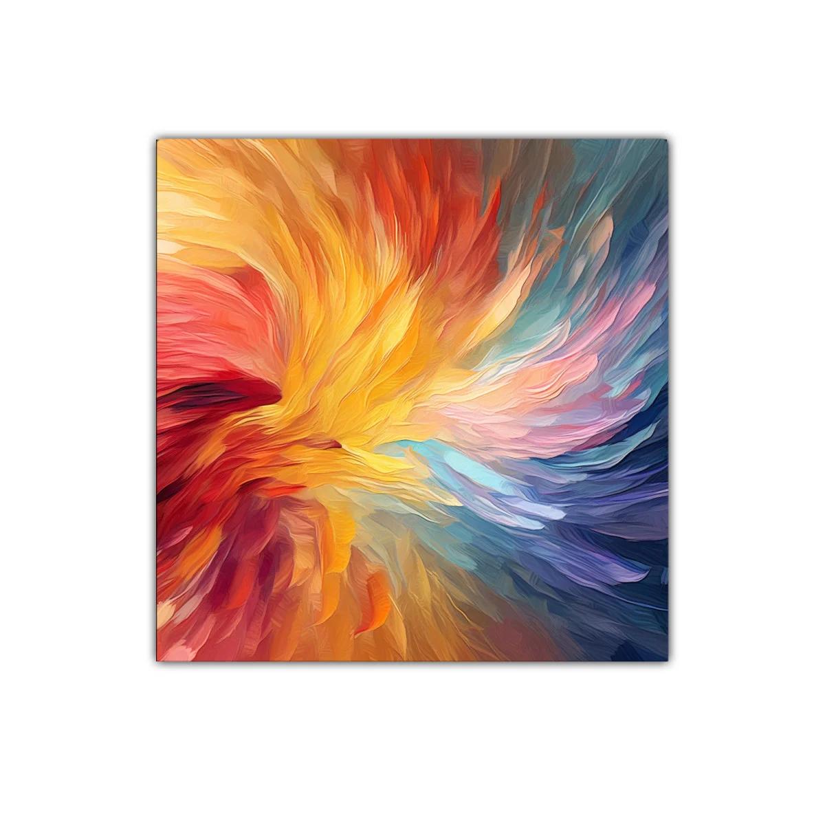 Cuadro abstracto con explosión de colores vibrantes y dinámicos — imagen principal
