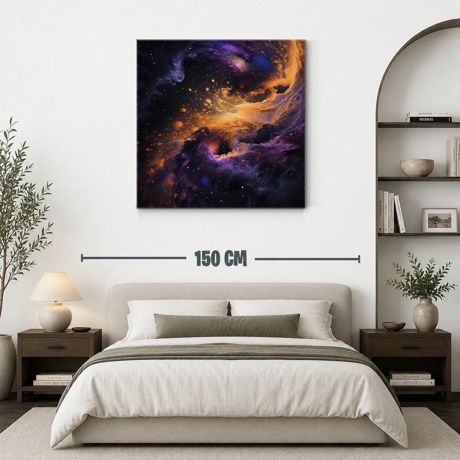 Explosión de galaxias con tonos violetas y dorados — miniatura 3