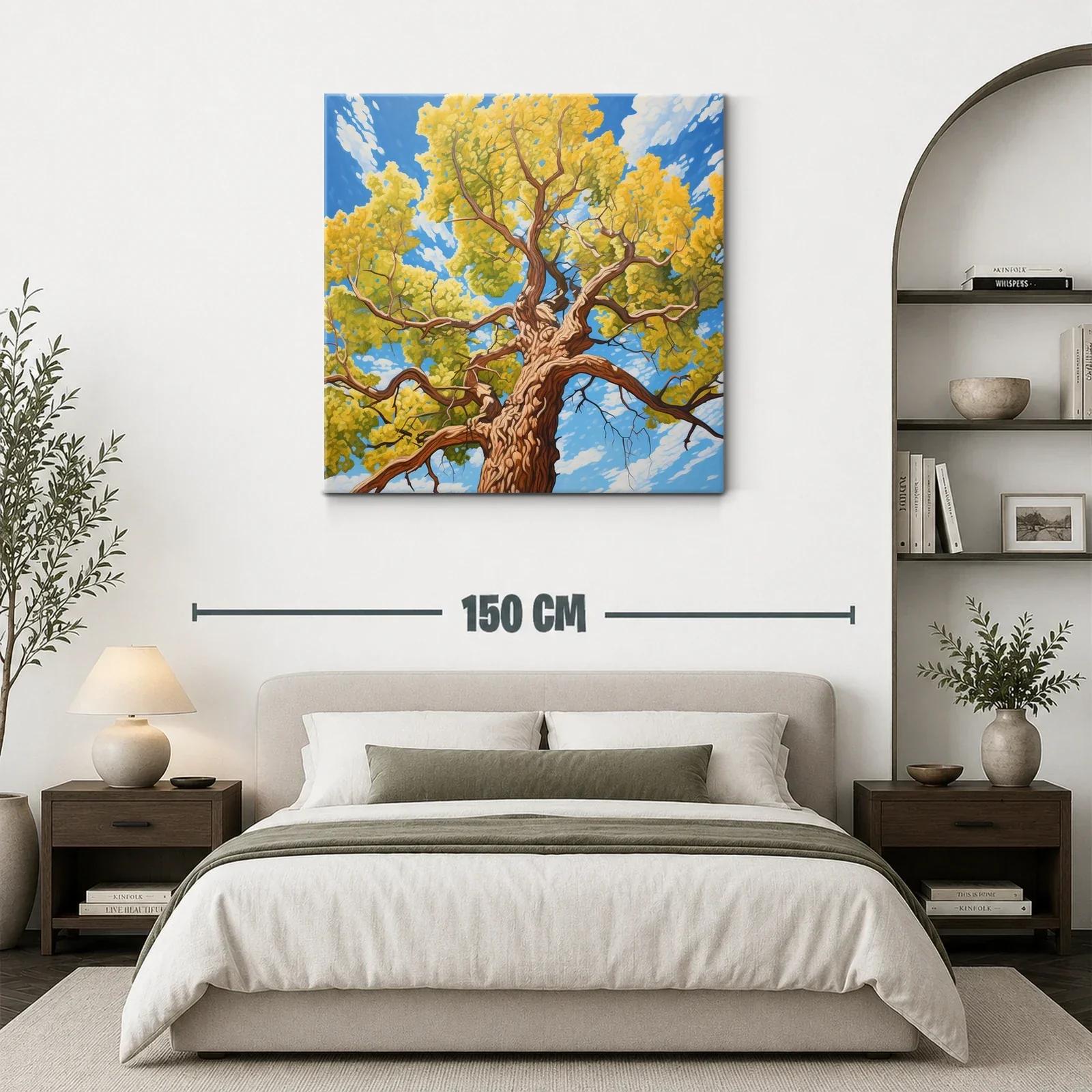 Árbol imponente con follaje dorado bajo cielo azul — miniatura 3