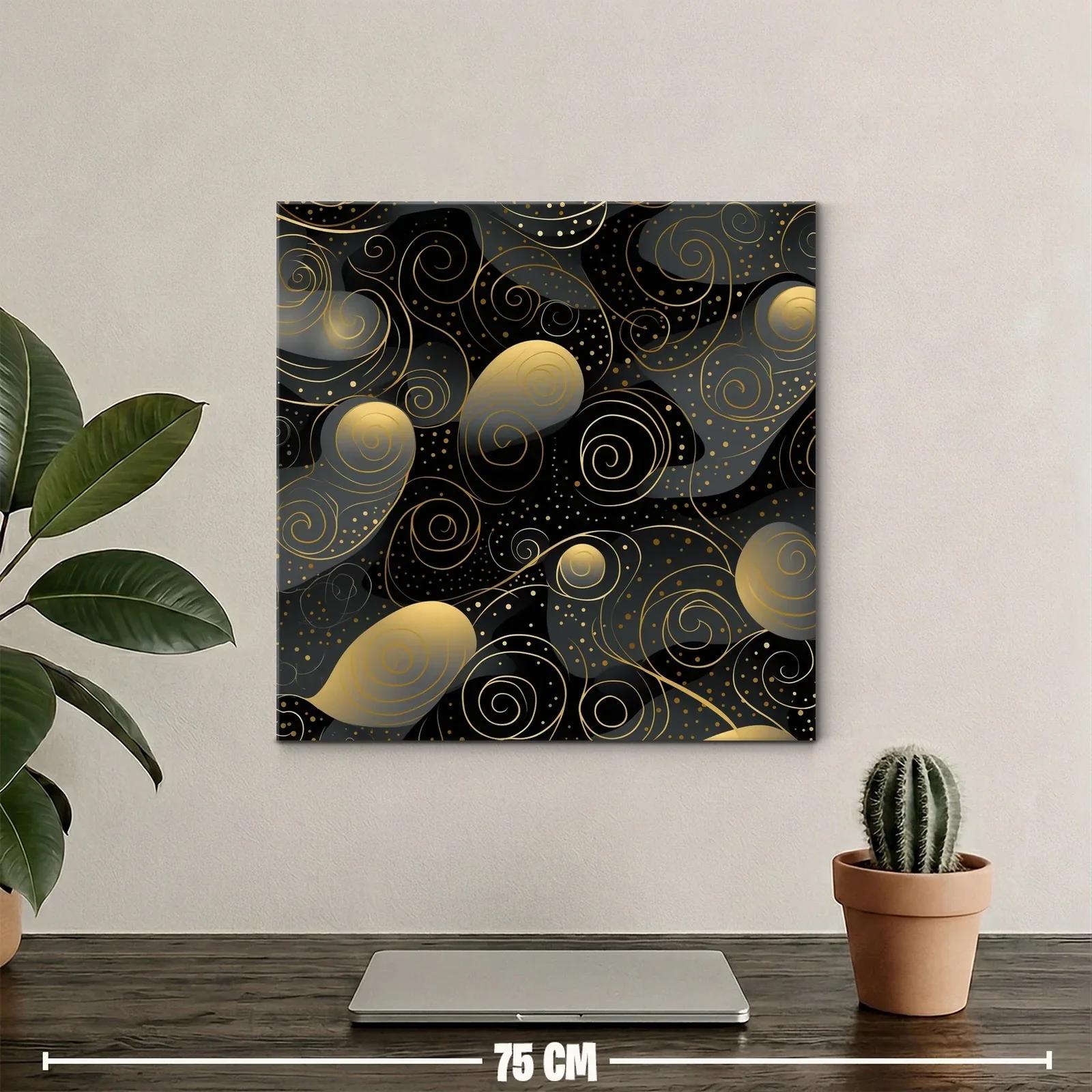 Diseño abstracto con espirales doradas sobre fondo oscuro — miniatura 2