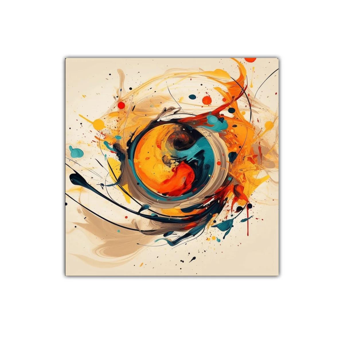 Composición abstracta con explosión de colores vibrantes