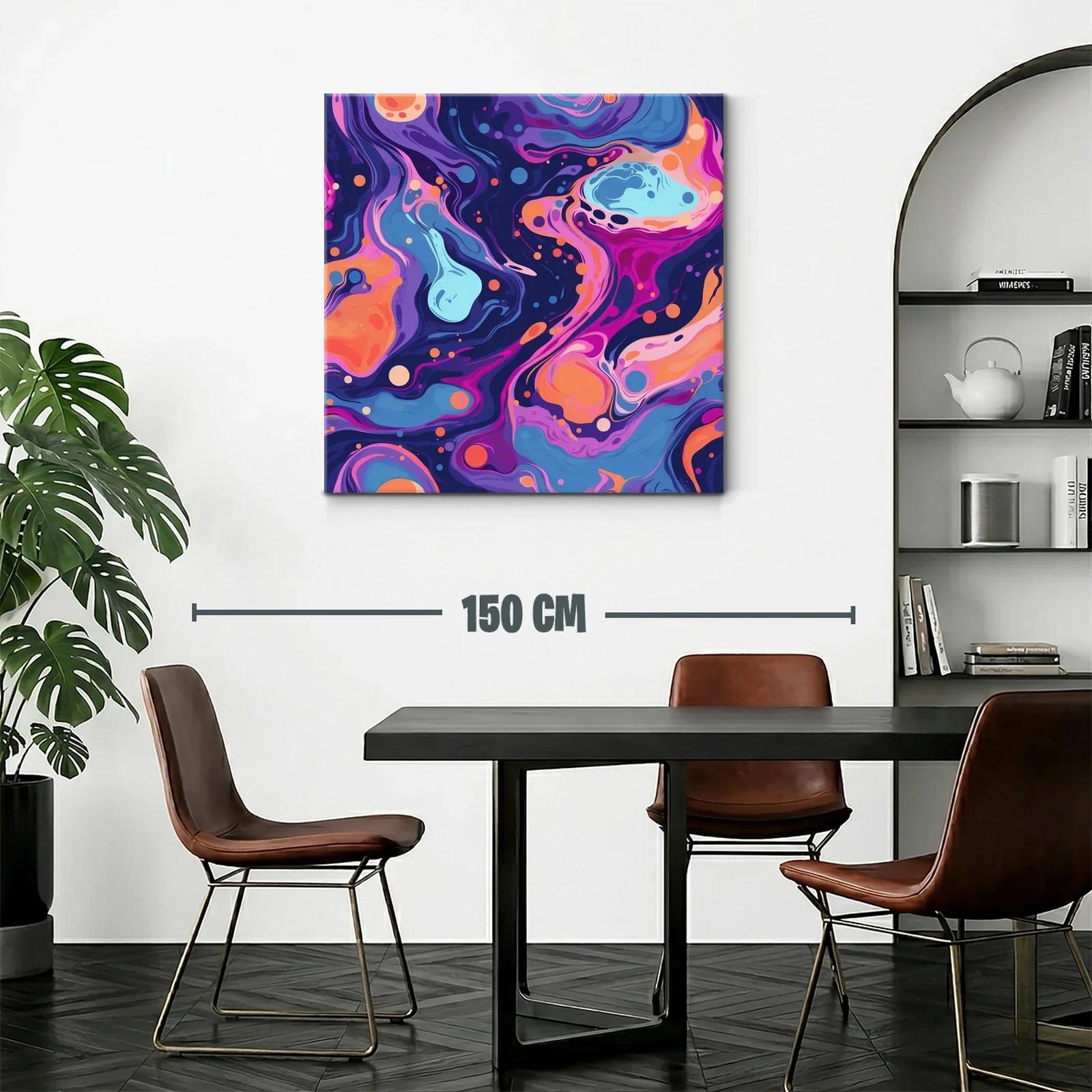 Cuadro con diseño abstracto en tonos vibrantes y fluidos — miniatura 2