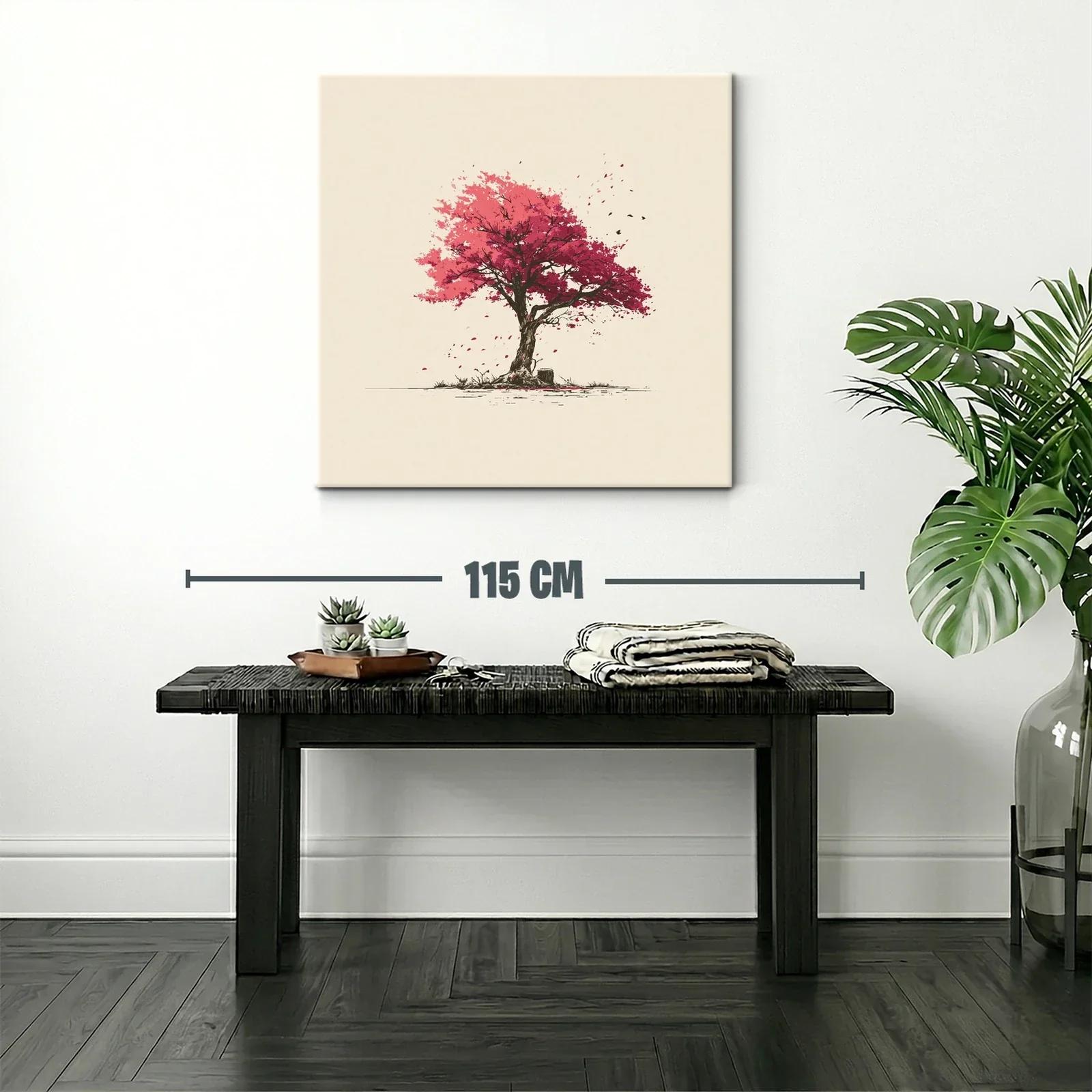 Árbol en tonos rojos con hojas desprendiéndose — miniatura 2