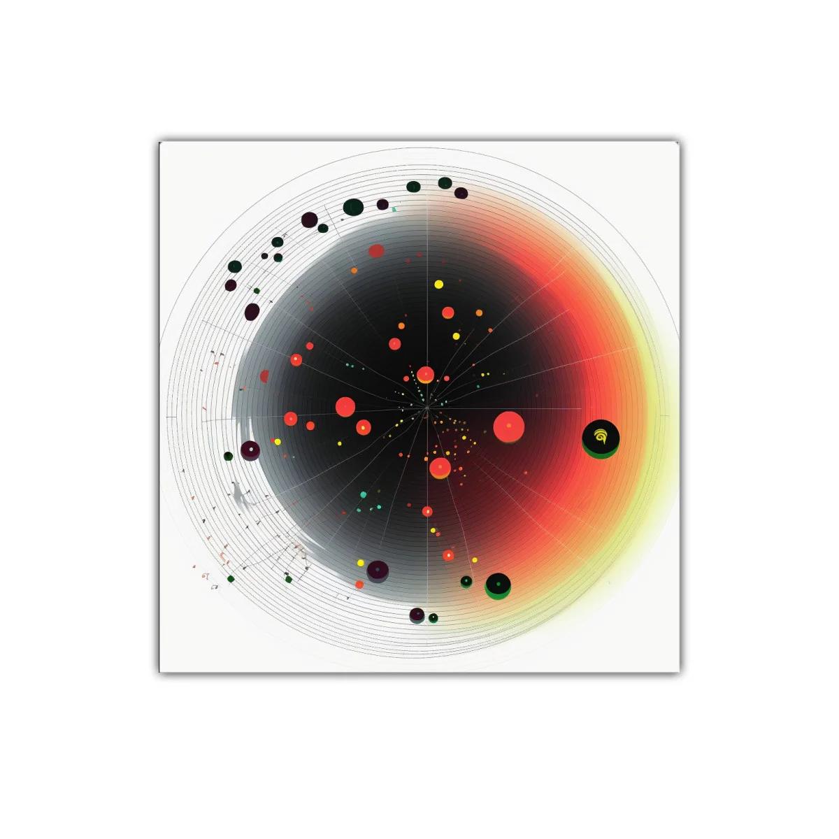 Cuadro decorativo abstracto con explosión de colores cálidos