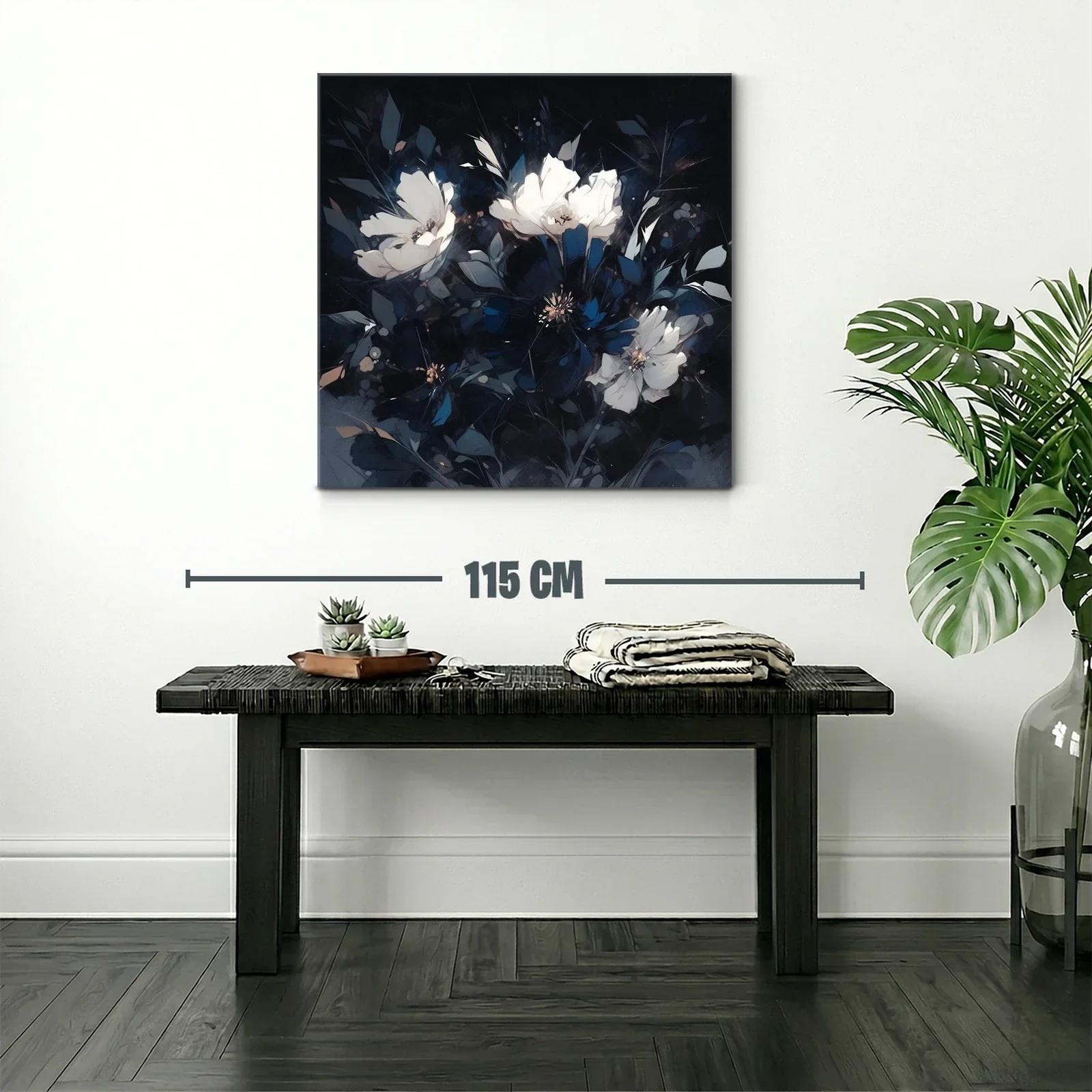 Blancas flores entre sombras en composición elegante — miniatura 2