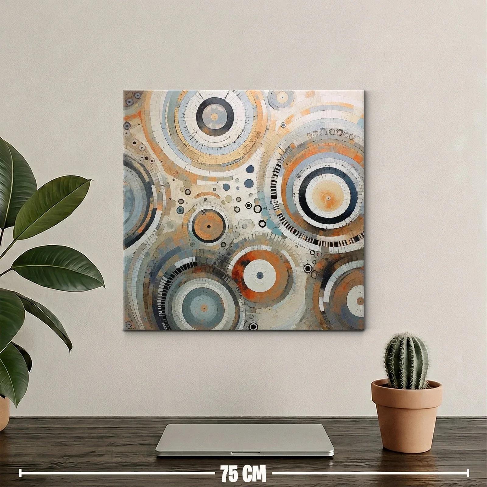 Composición abstracta con círculos y tonos tierra suaves — miniatura 2