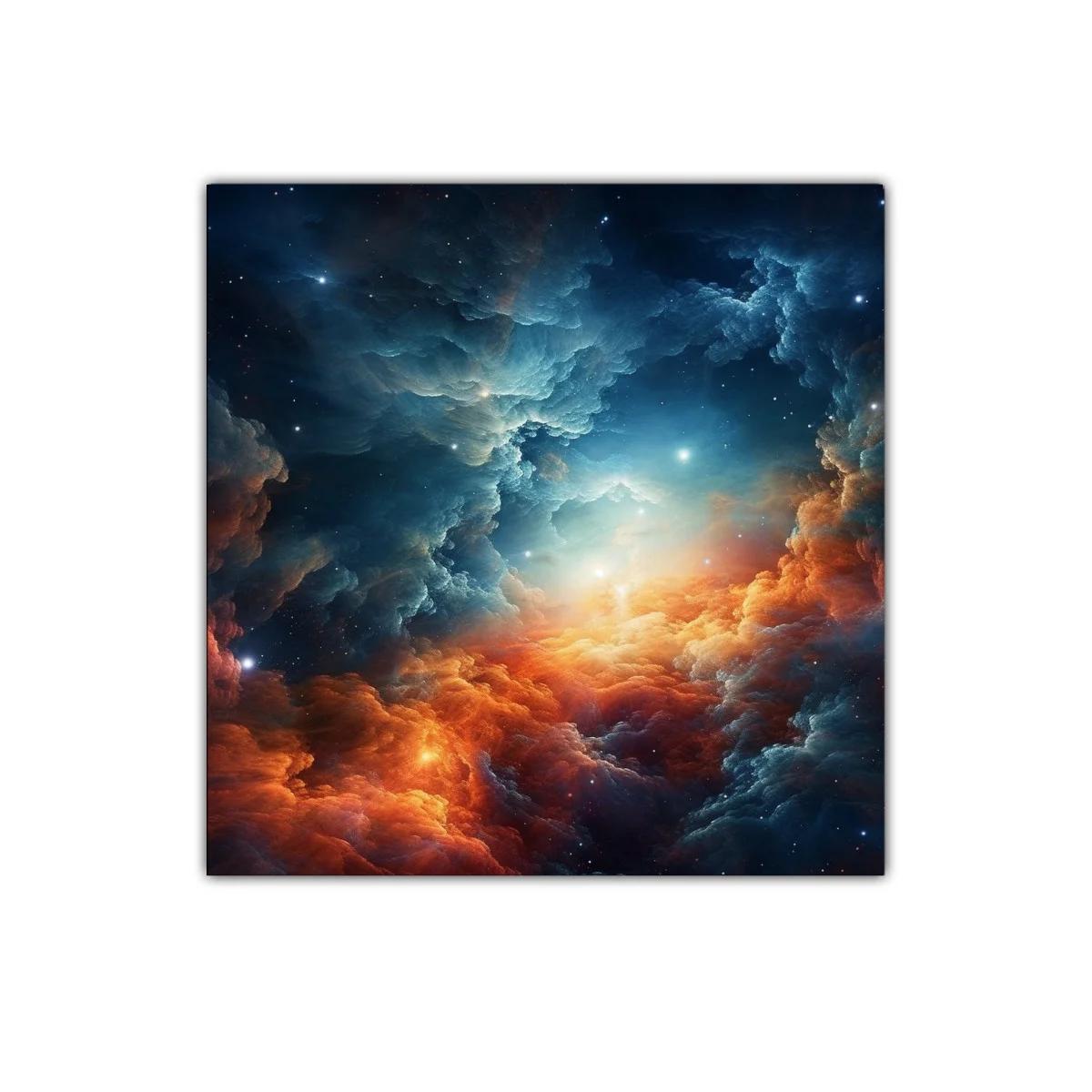 Cuadro decorativo con paisaje cósmico de nubes y estrellas — imagen principal