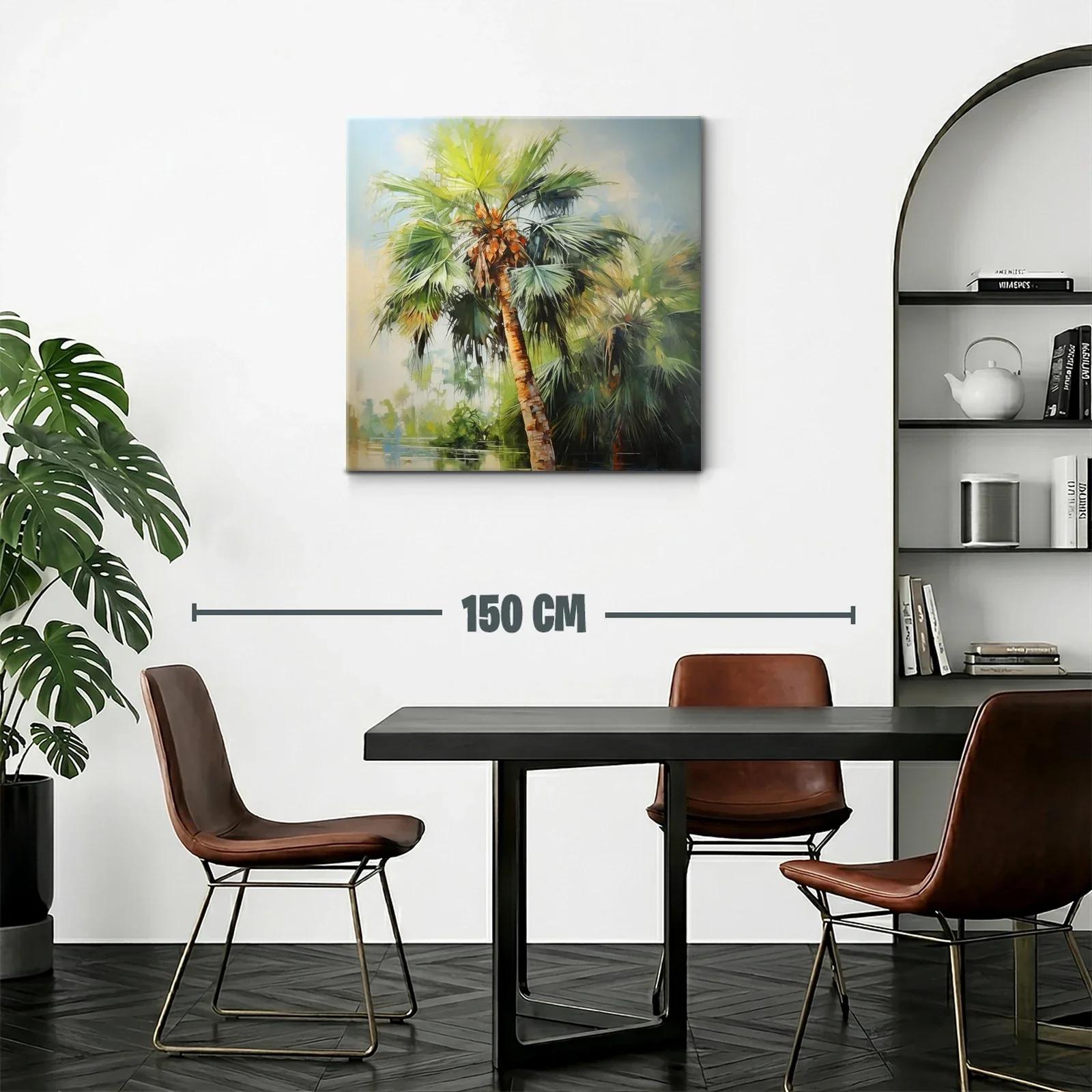 Palmera tropical con vibrantes tonos verdes y naranjas — miniatura 2