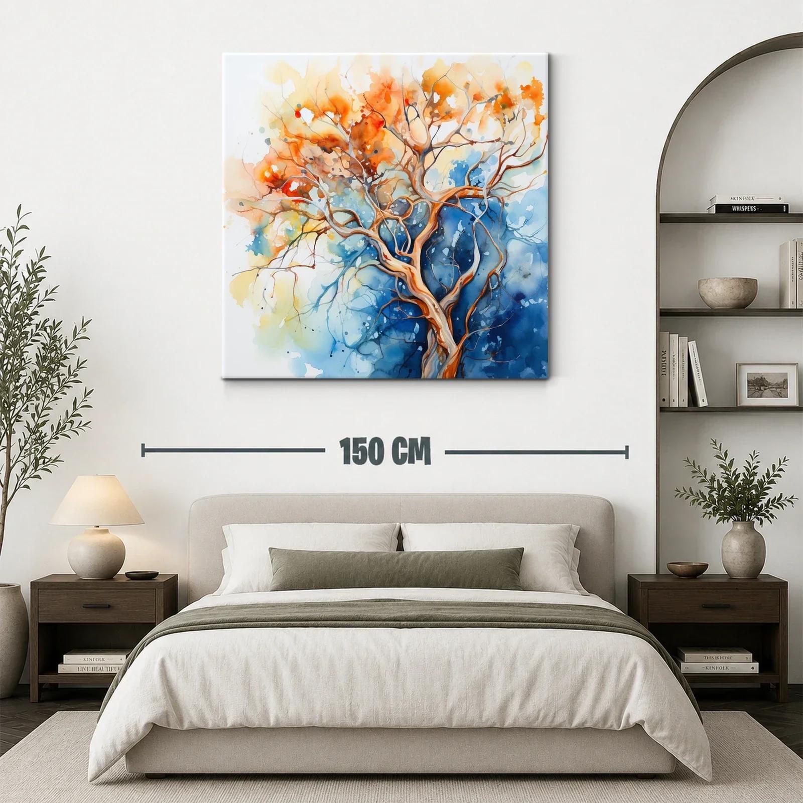 Árbol vibrante en tonos cálidos y fríos contrastantes — miniatura 3
