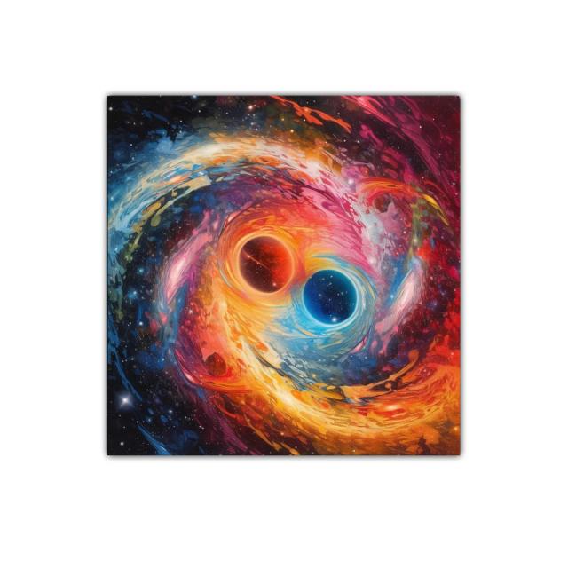 Encuentro cósmico de energías y colores vibrantes