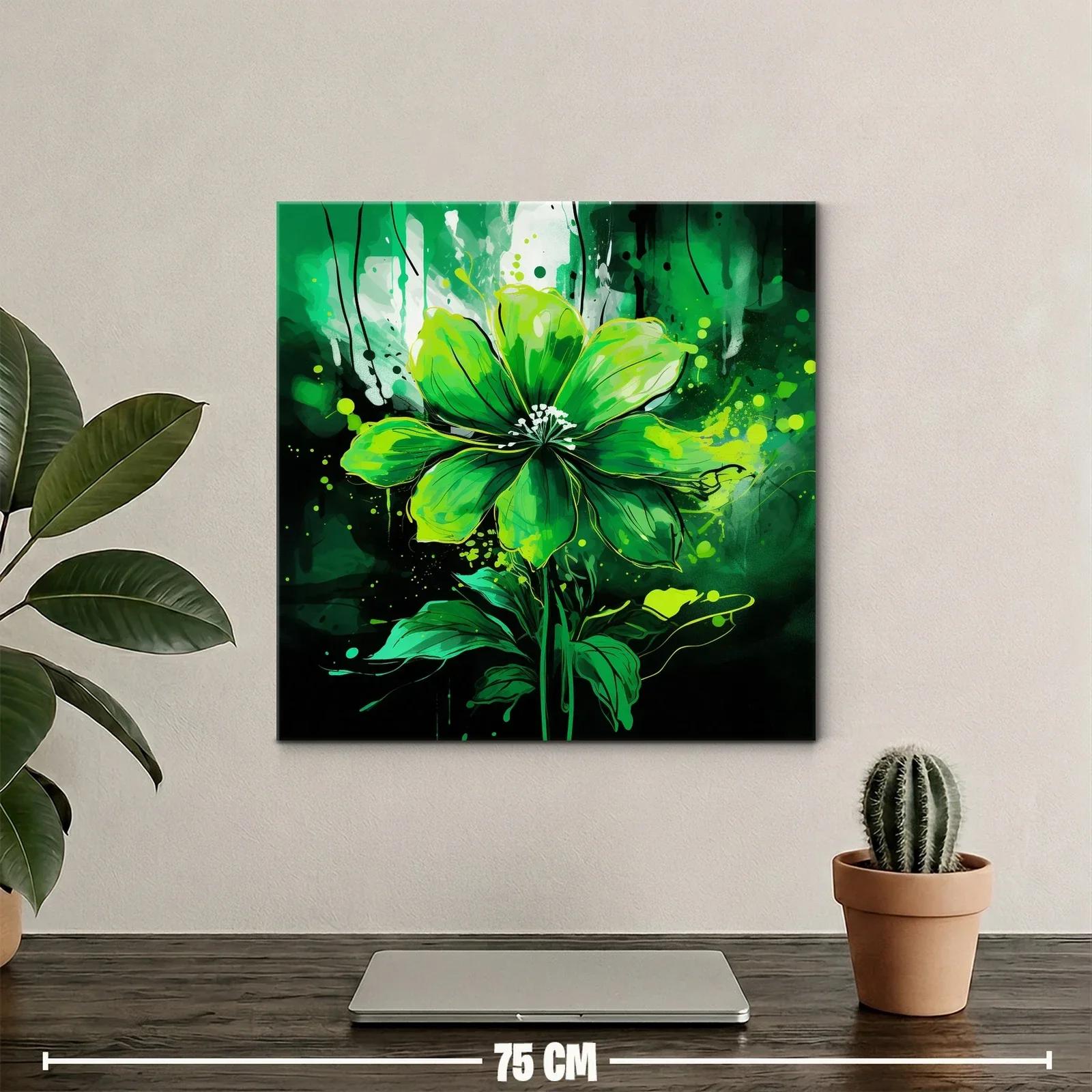 Flor verde vibrante con trazos expresionistas — miniatura 2
