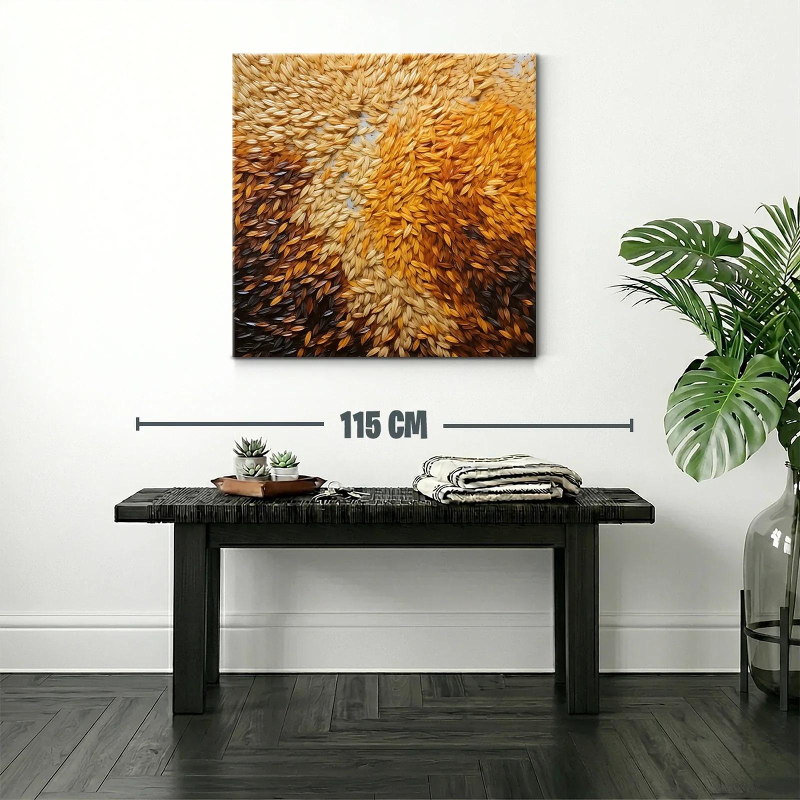 Cuadro abstracto con texturas en tonos tierra cálidos — miniatura 2