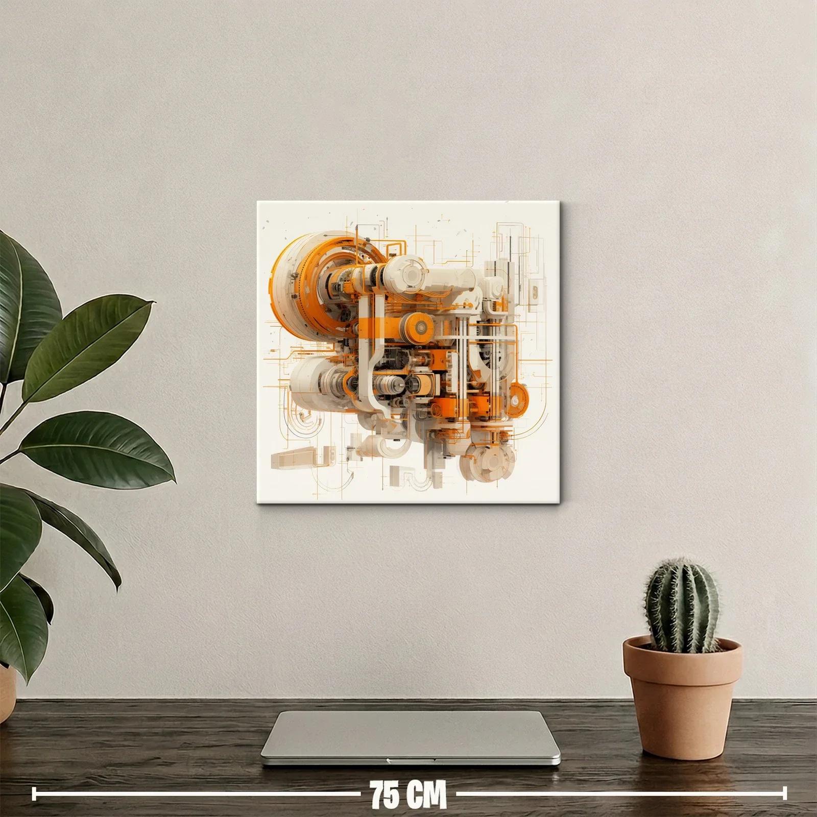 Composición abstracta futurista en tonos naranjas y neutros — miniatura 2