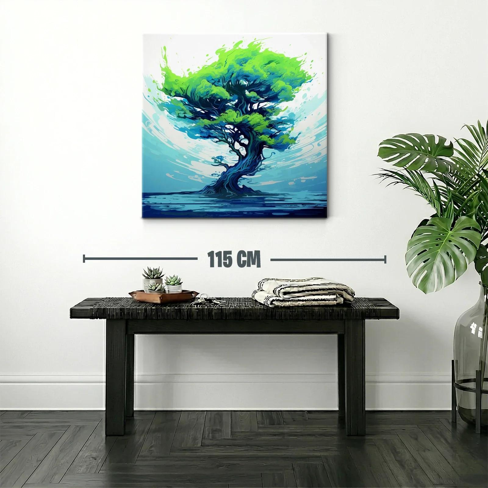 Árbol vibrante con tonos azules y verdes impactantes — miniatura 2