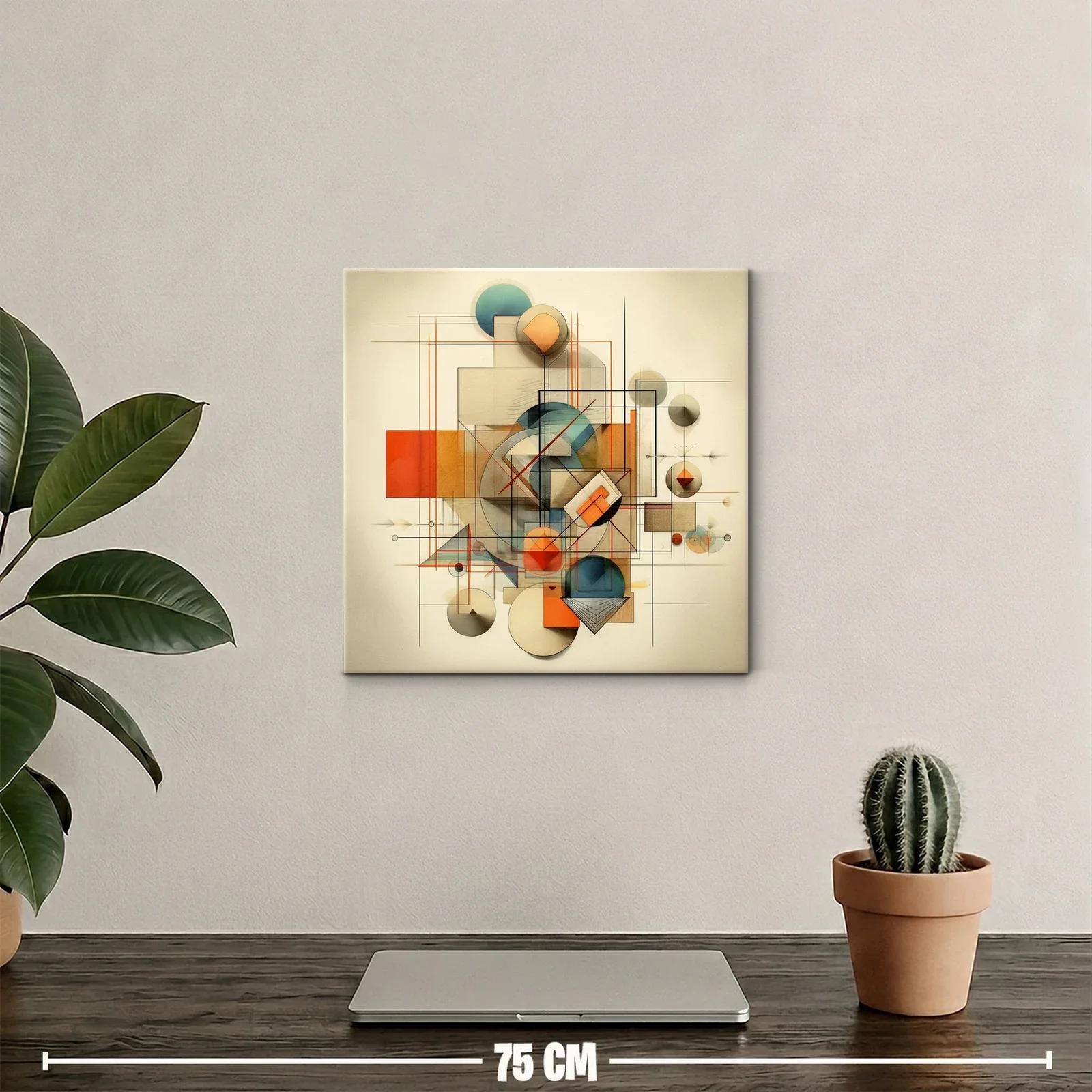 Composición geométrica moderna con tonos cálidos y fríos — miniatura 2