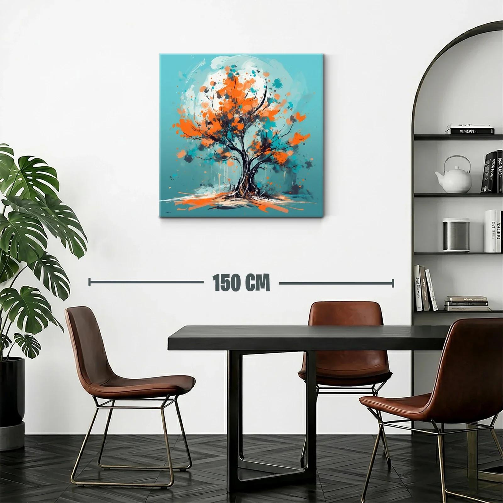 Árbol vibrante con tonos naranjas y turquesas — miniatura 2