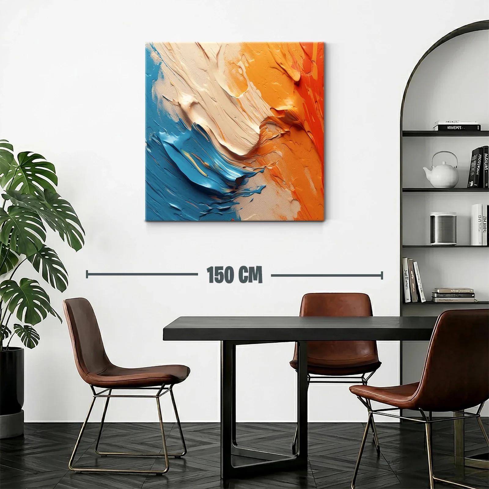 Composición vibrante en tonos azul y naranja fluido — miniatura 2