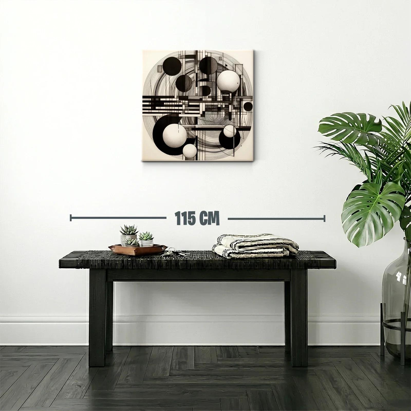 Composición geométrica en blanco y negro para espacios modernos — miniatura 2