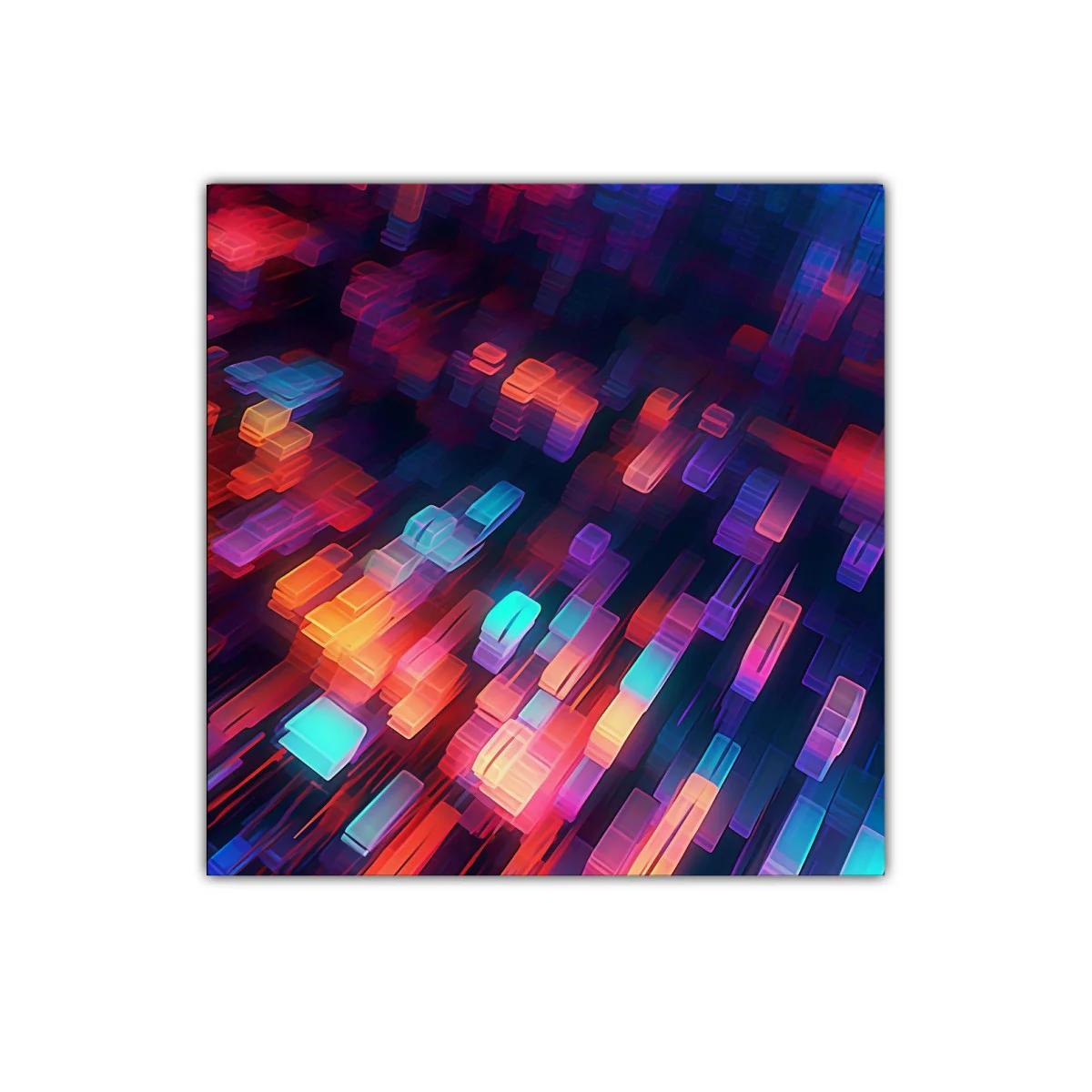 Cuadro abstracto con bloques de luz en vibrantes colores — miniatura 1