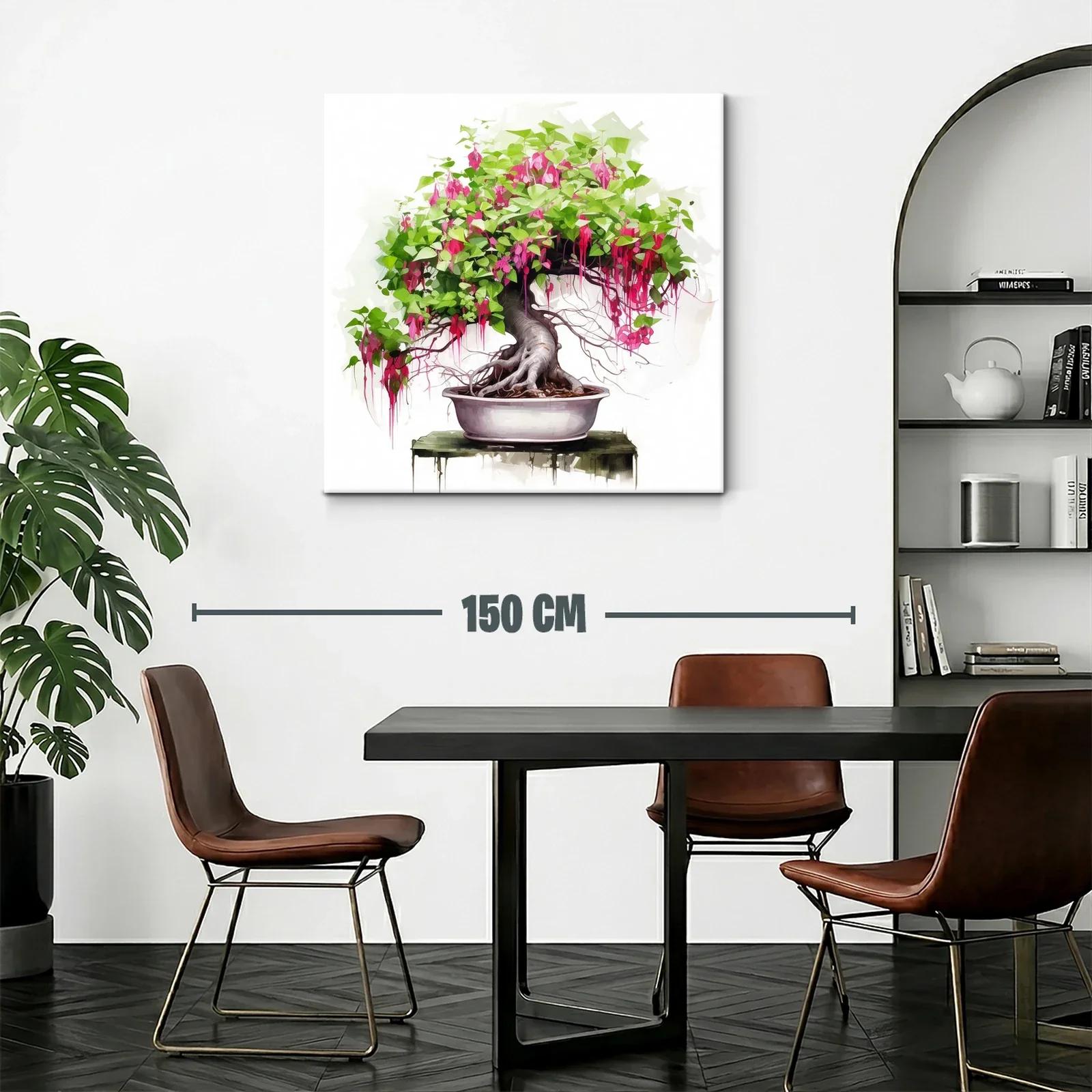 Bonsái con flores rosas y follaje verde vibrante — miniatura 2