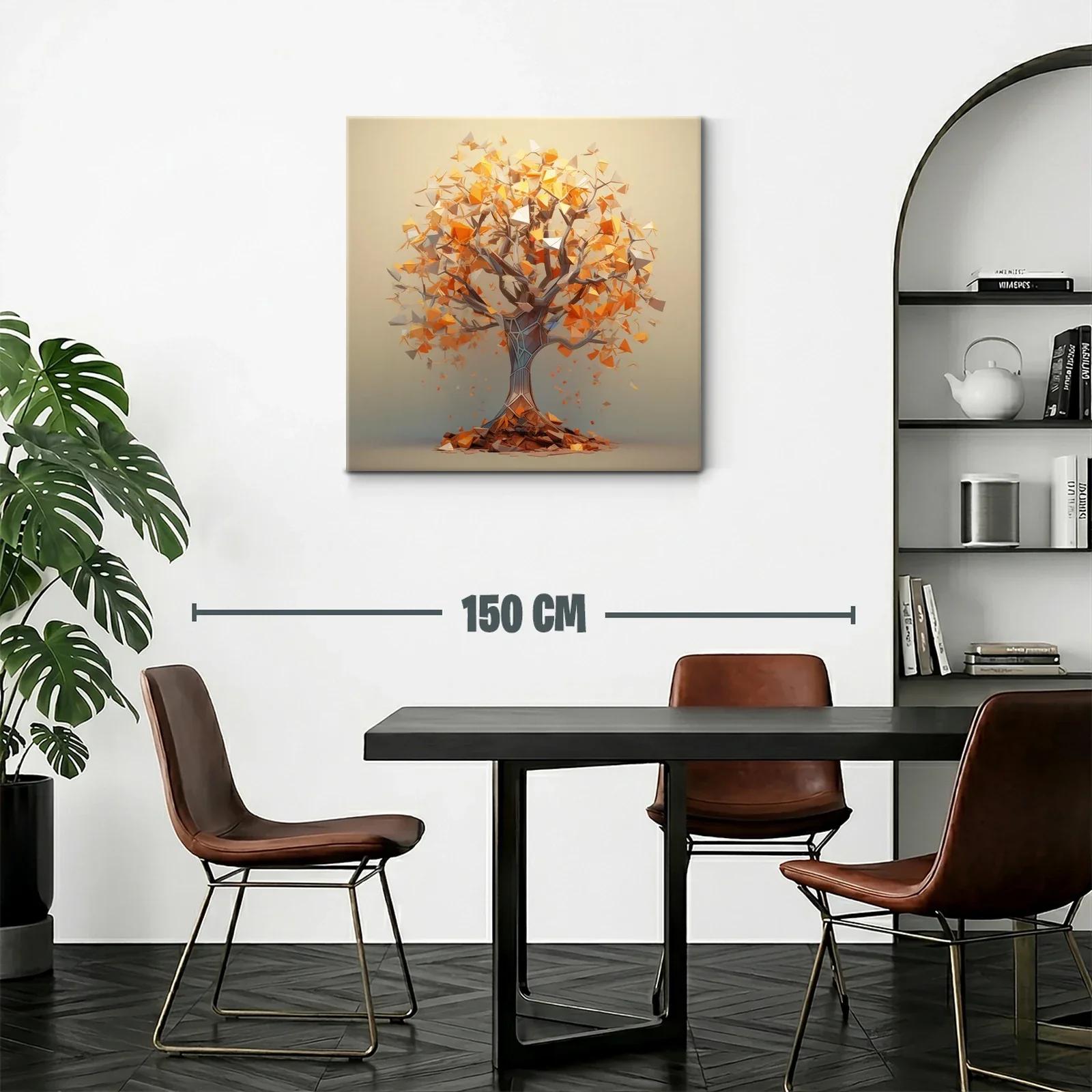 Árbol abstracto en tonos cálidos y dorados — miniatura 2