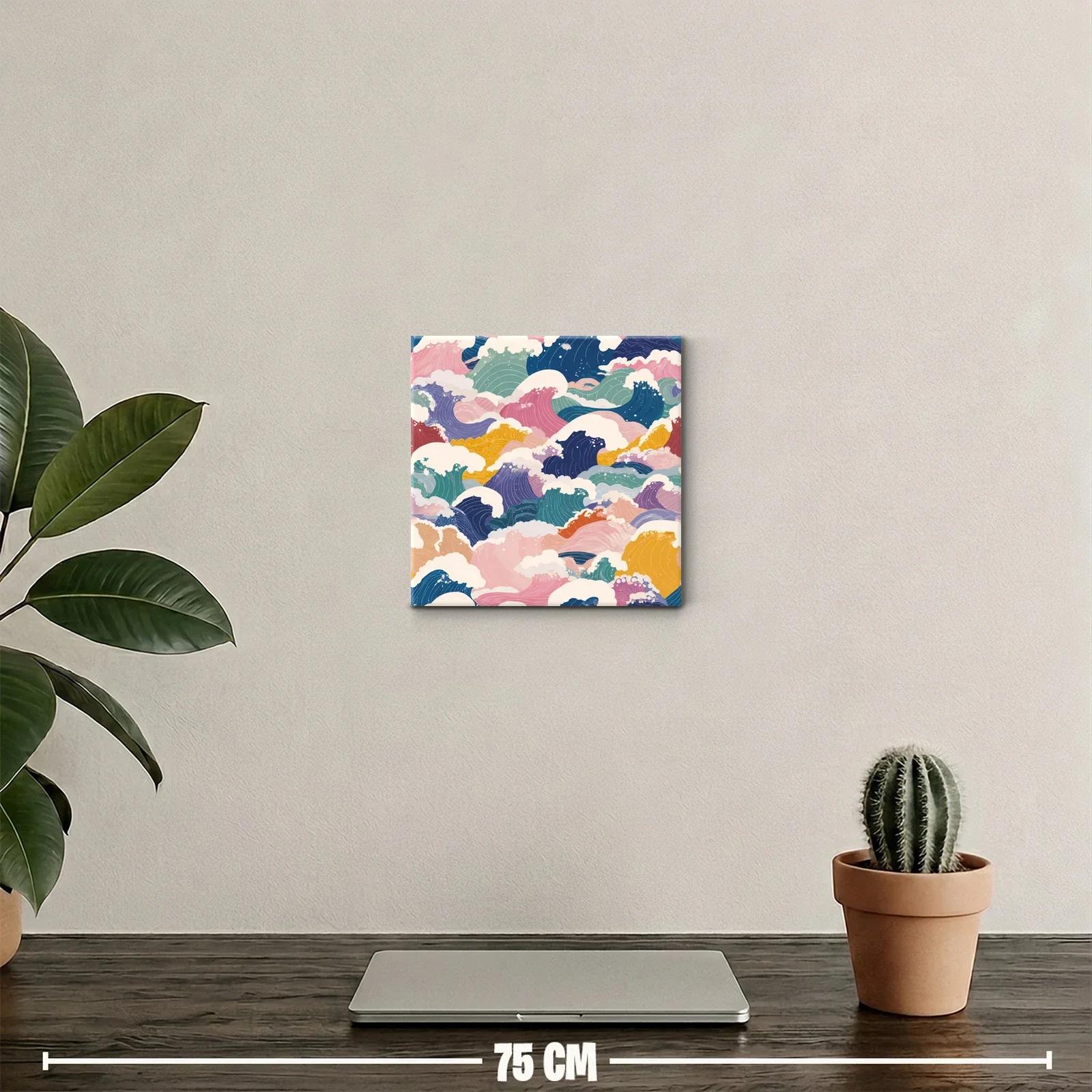 Cuadro decorativo con olas abstractas y coloridas — miniatura 2