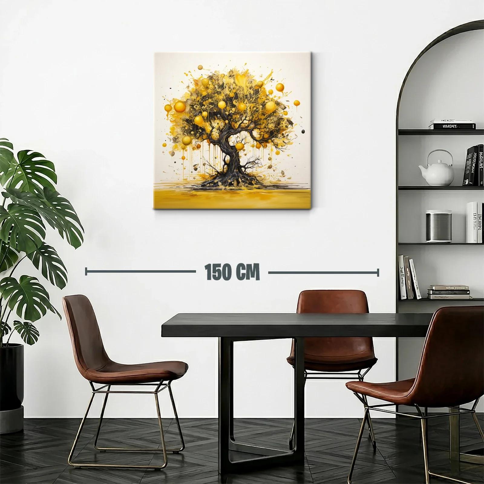 Árbol dorado con ramas en movimiento lleno de energía vibrante — miniatura 2