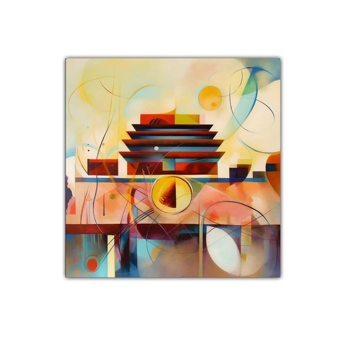 Composición abstracta con formas geométricas y colores cálidos — imagen principal