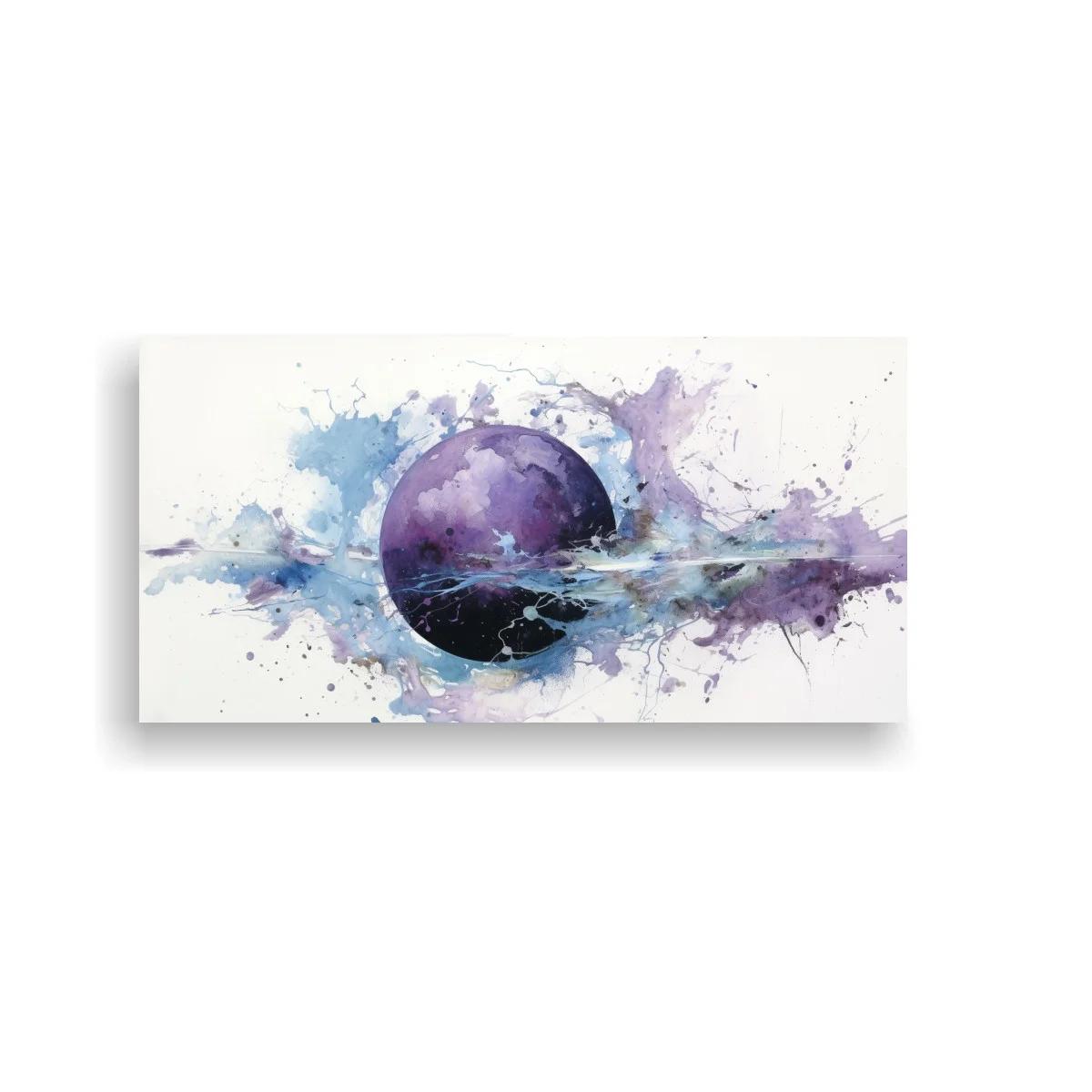 Cuadro planeta morado con franja luminosa — imagen principal