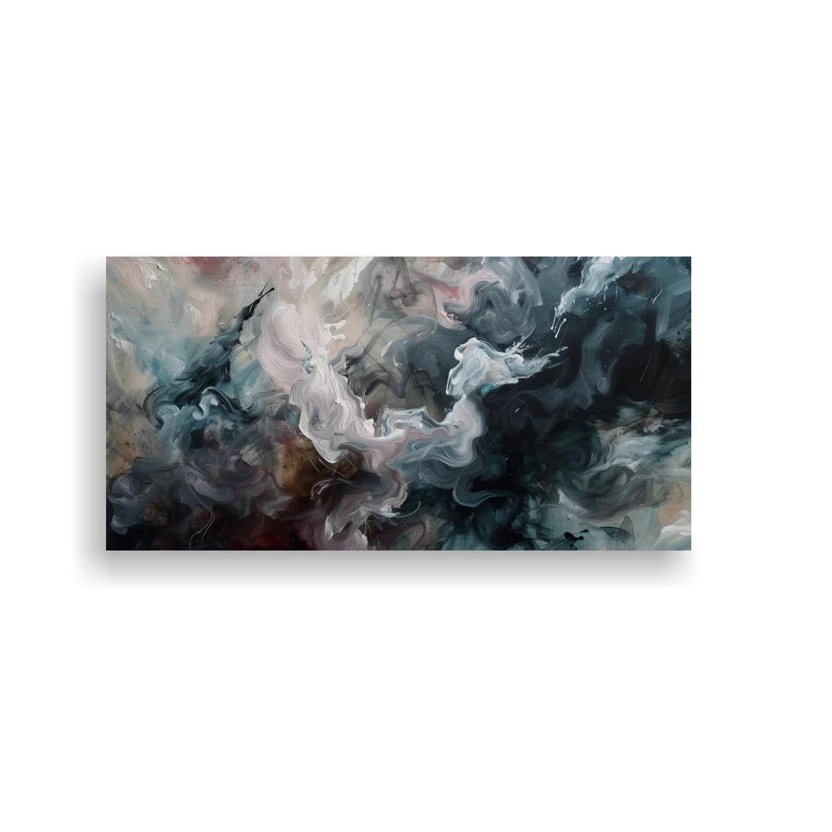 Cuadro remolino de humo con velos claros y fondo oscuro — imagen principal